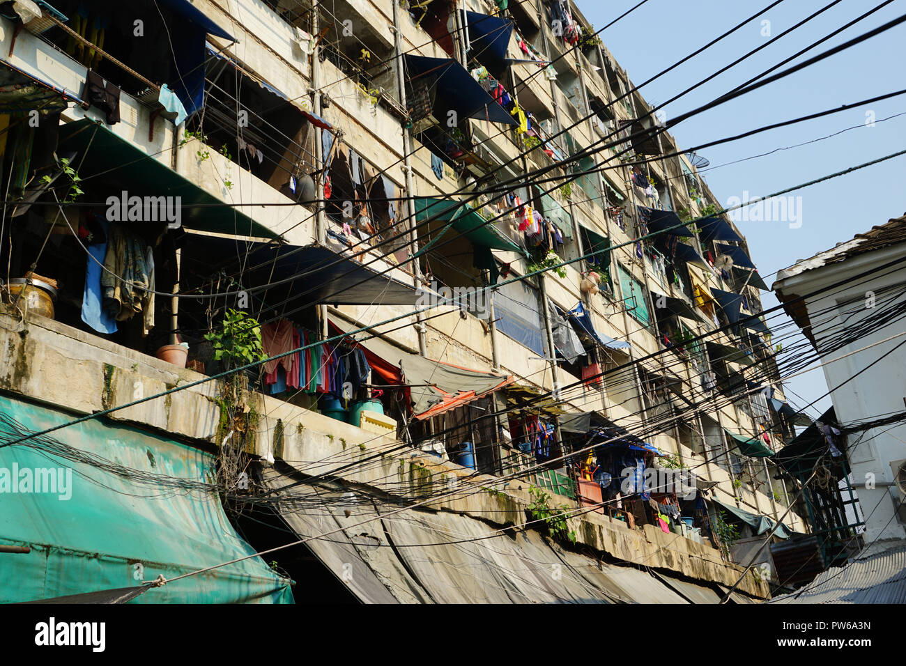 Stromkabel, China Town, Chinesisches Viertel, Samphanthawong, Bangkok, Thailand, Asien Stock Photo