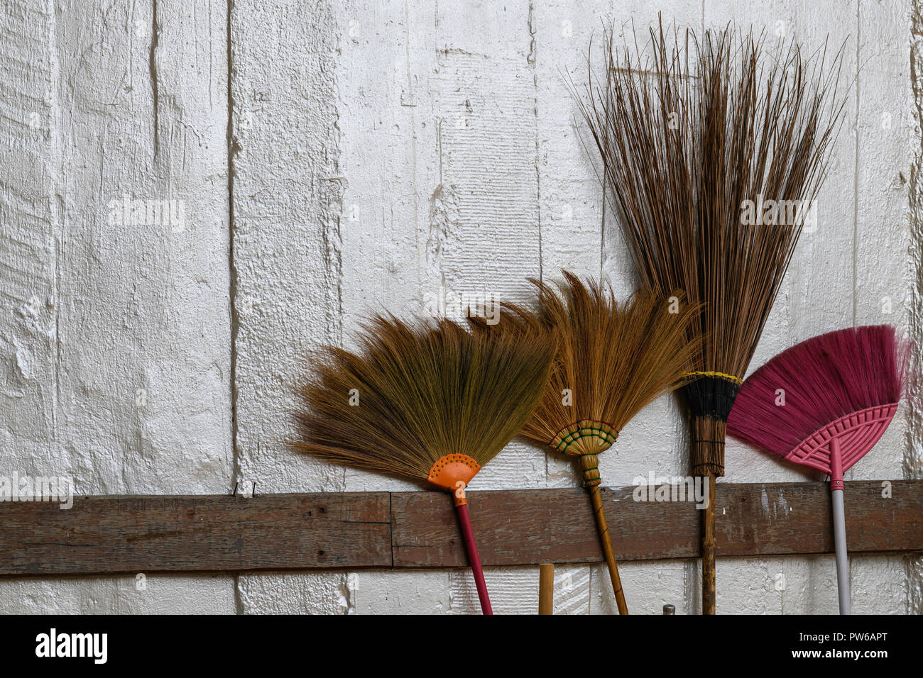Traditional brooms in Bangkok Stock Photo Alamy
