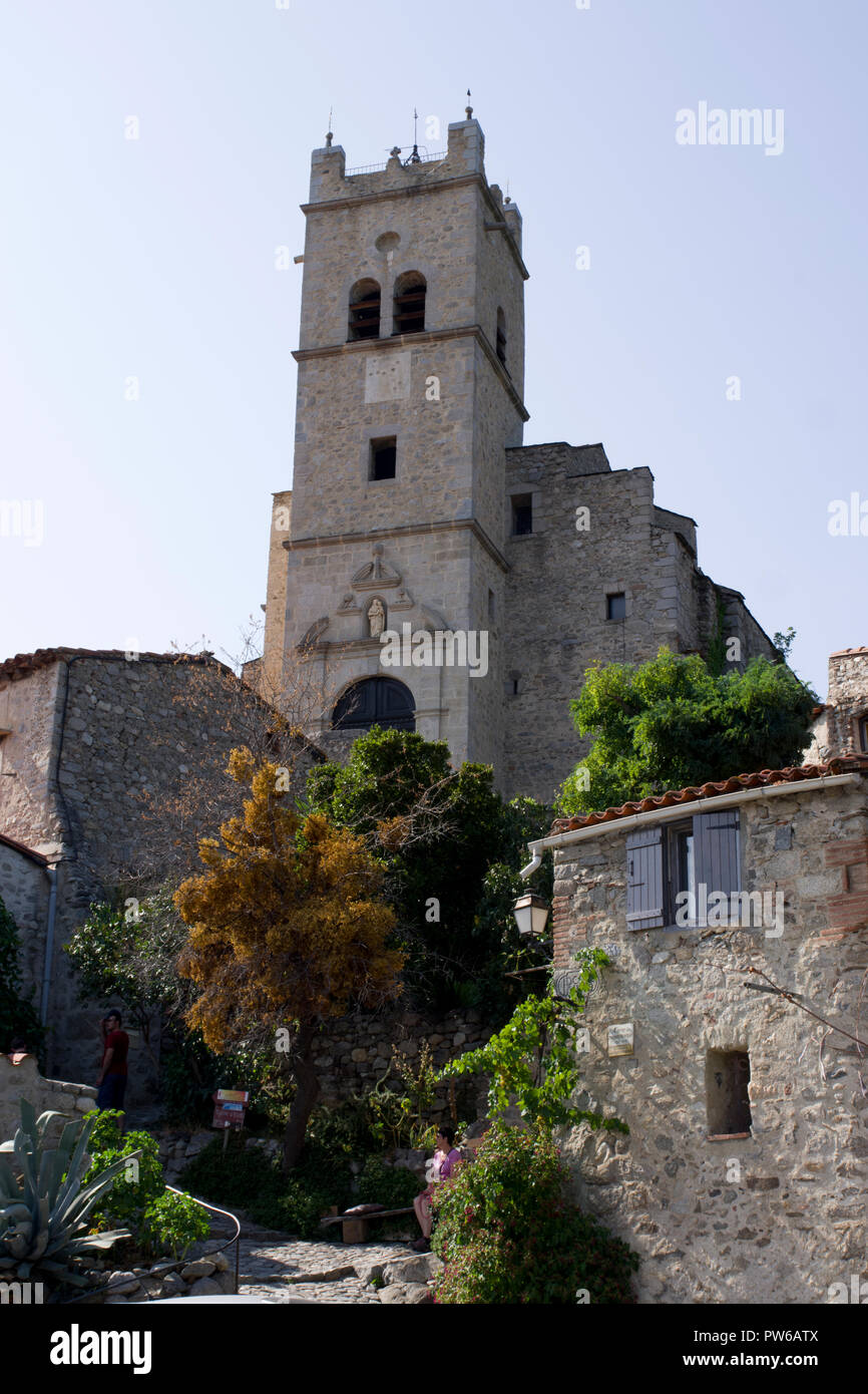 The Church of St Vincent Eus France Stock Photo