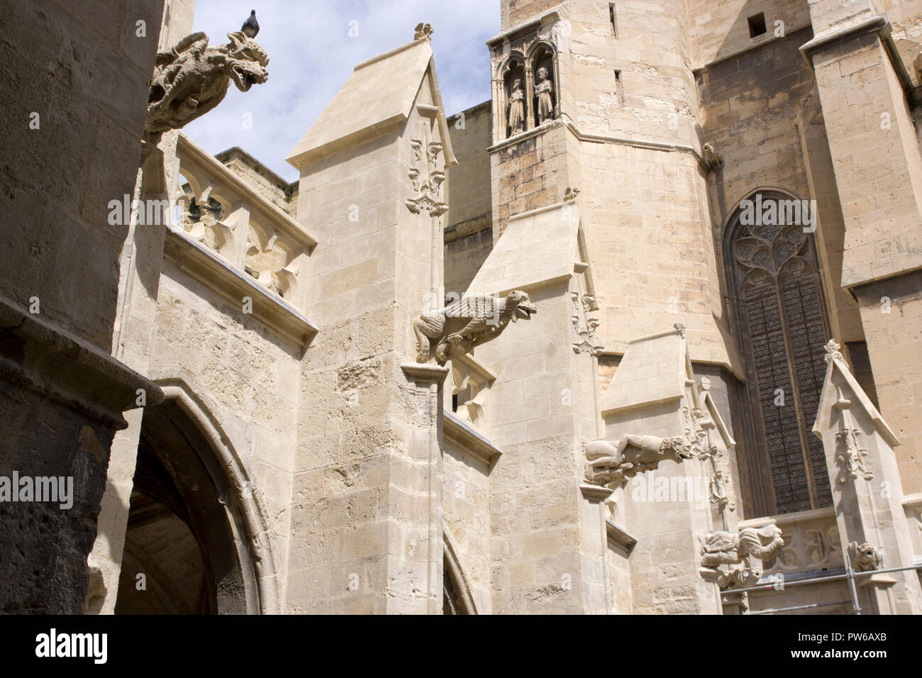 Detail of the Cathedral of Saint-Just-et-Saint-Pasteur in Narbonne Stock Photo