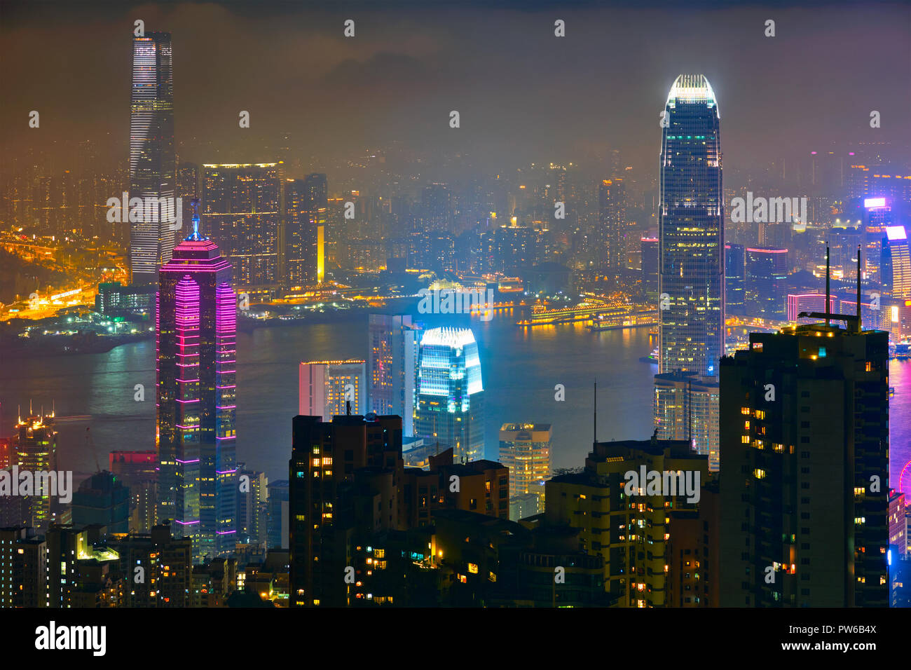 Hong Kong skyscrapers skyline cityscape view Stock Photo - Alamy