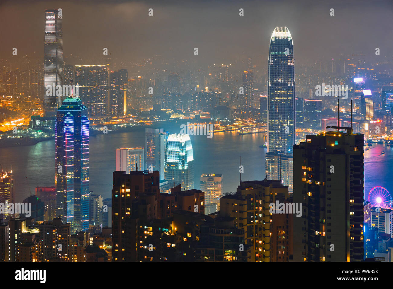 Hong Kong skyscrapers skyline cityscape view Stock Photo - Alamy