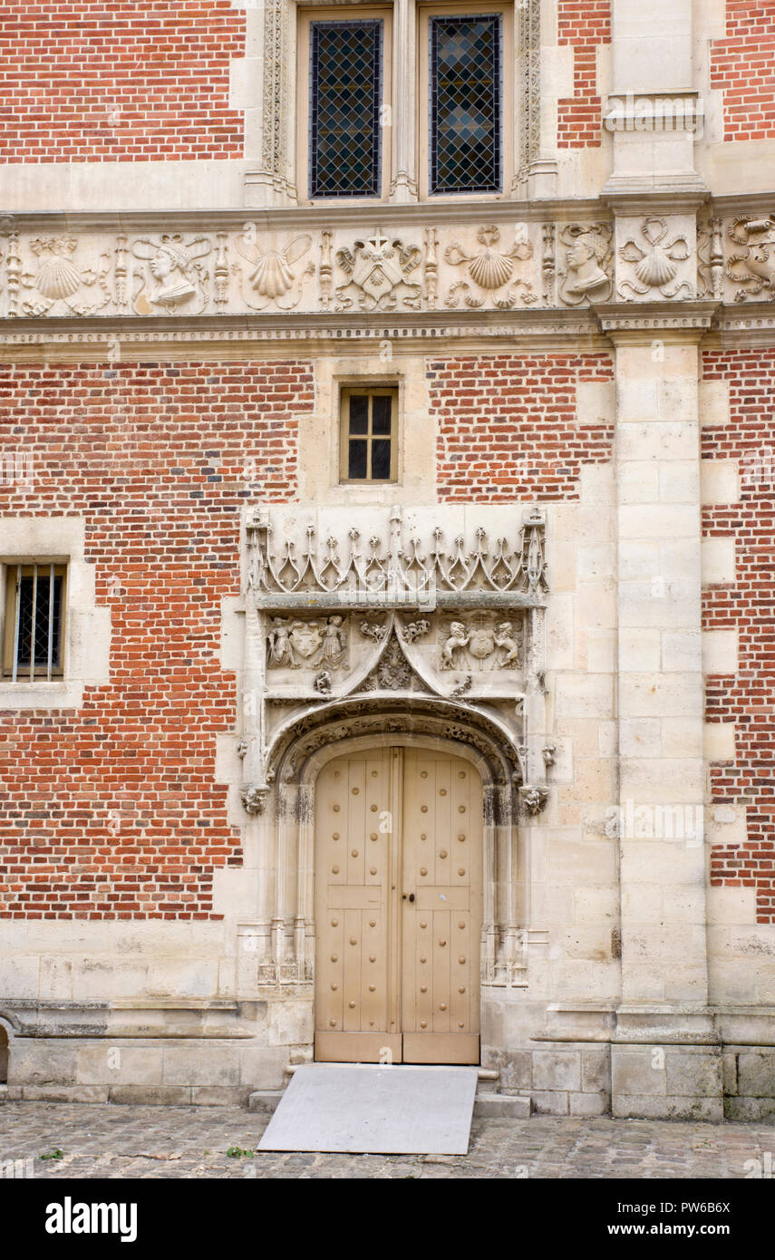Archbishops Palace Sens decorative arched doorwayl Stock Photo