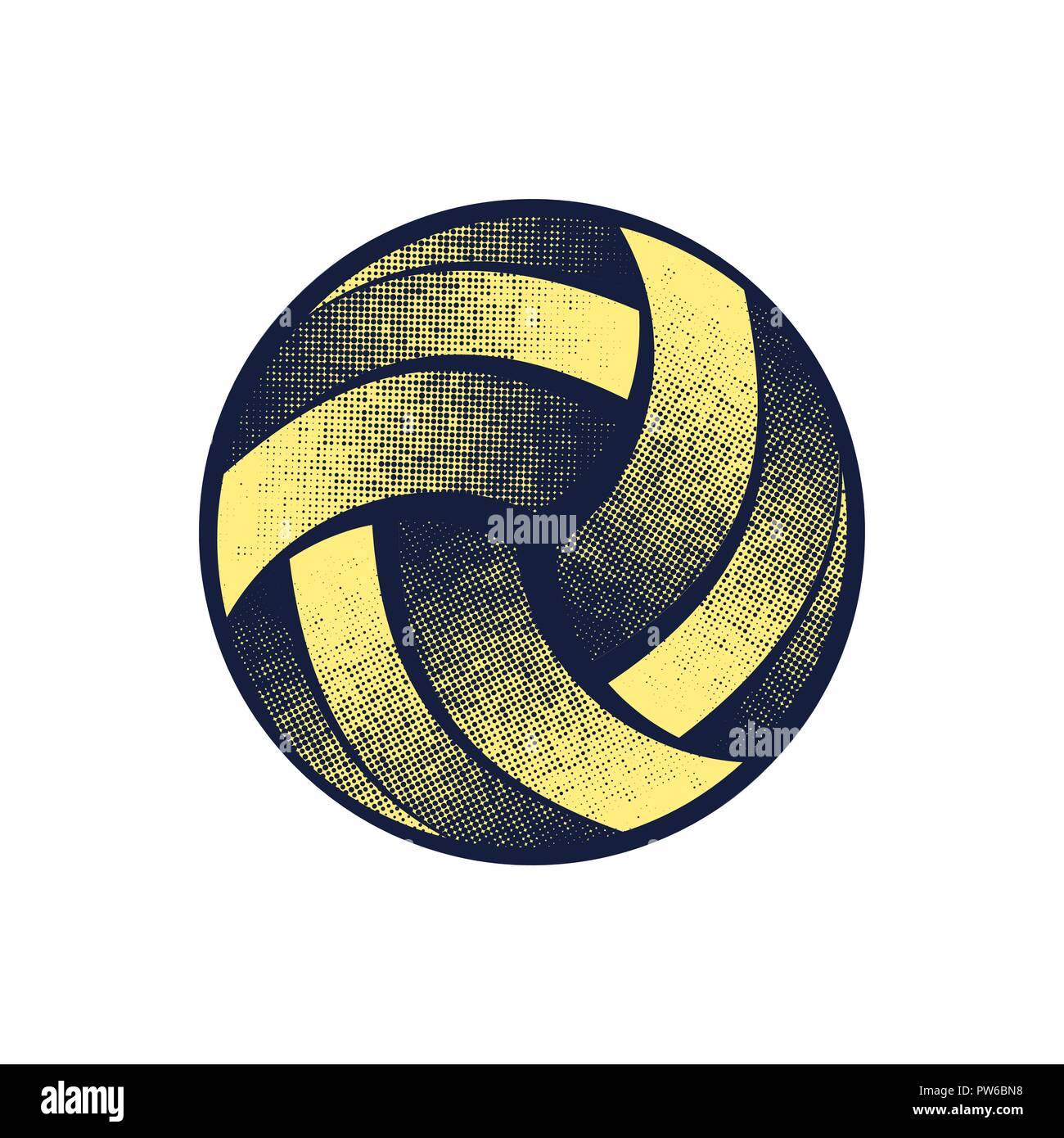 Abstract flat volleyball silhouette isolated on white background Stock