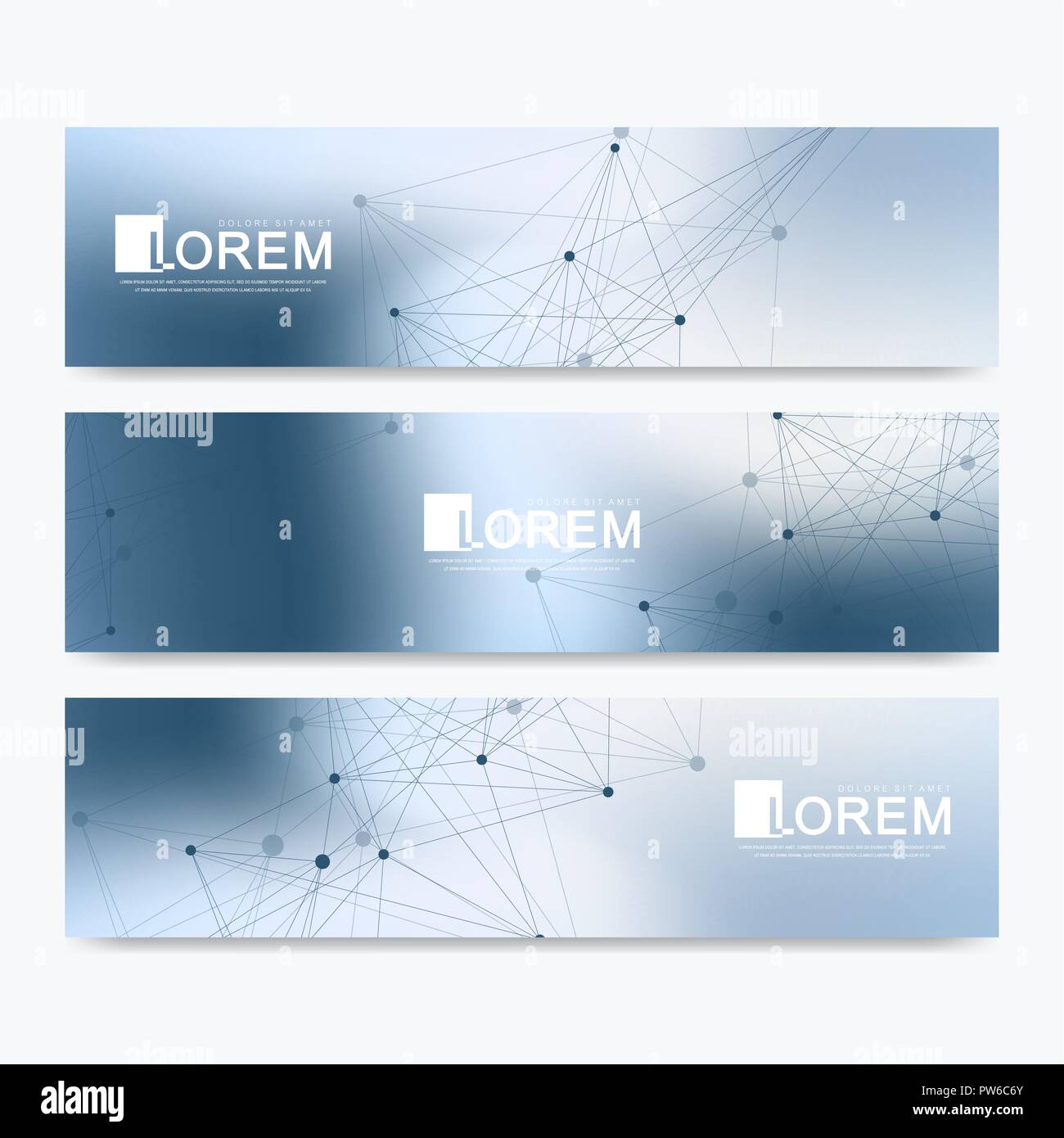 abstract vector set of modern website banners scientific