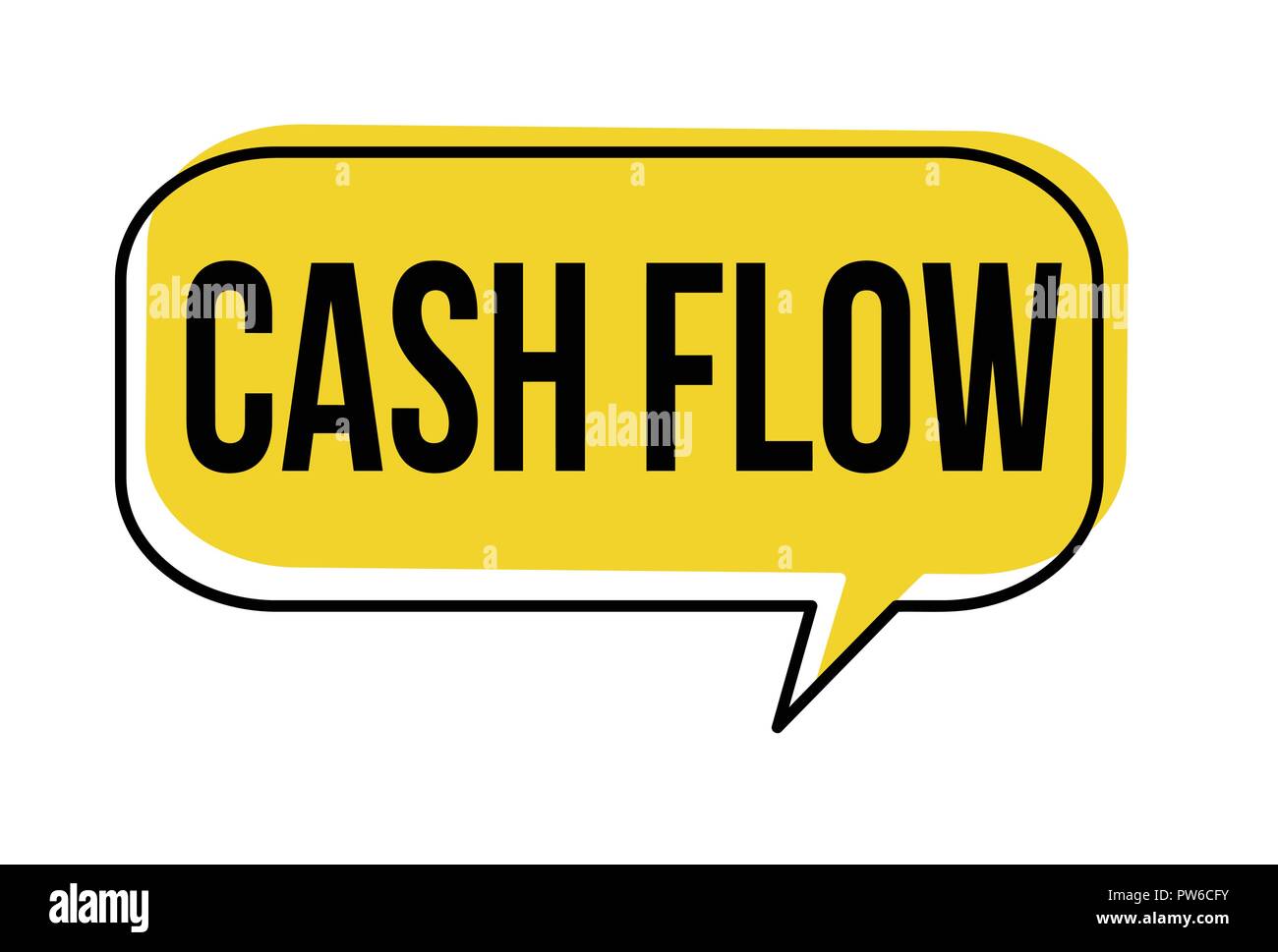 Cash flow speech bubble on white background, vector illustration Stock Vector