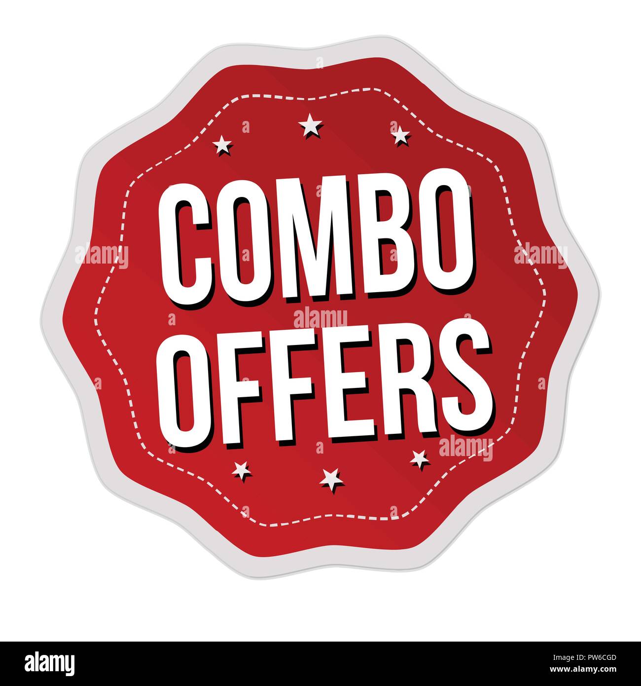 Combo offers label or sticker on white background, vector