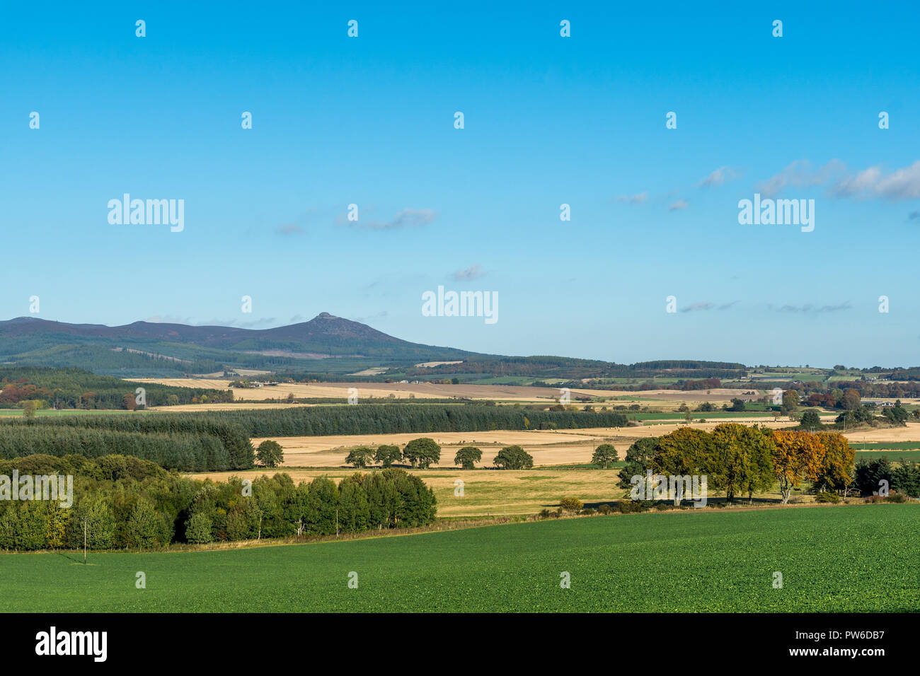 View across Aberdeenshire countryside to Bennachie Stock Photo Alamy