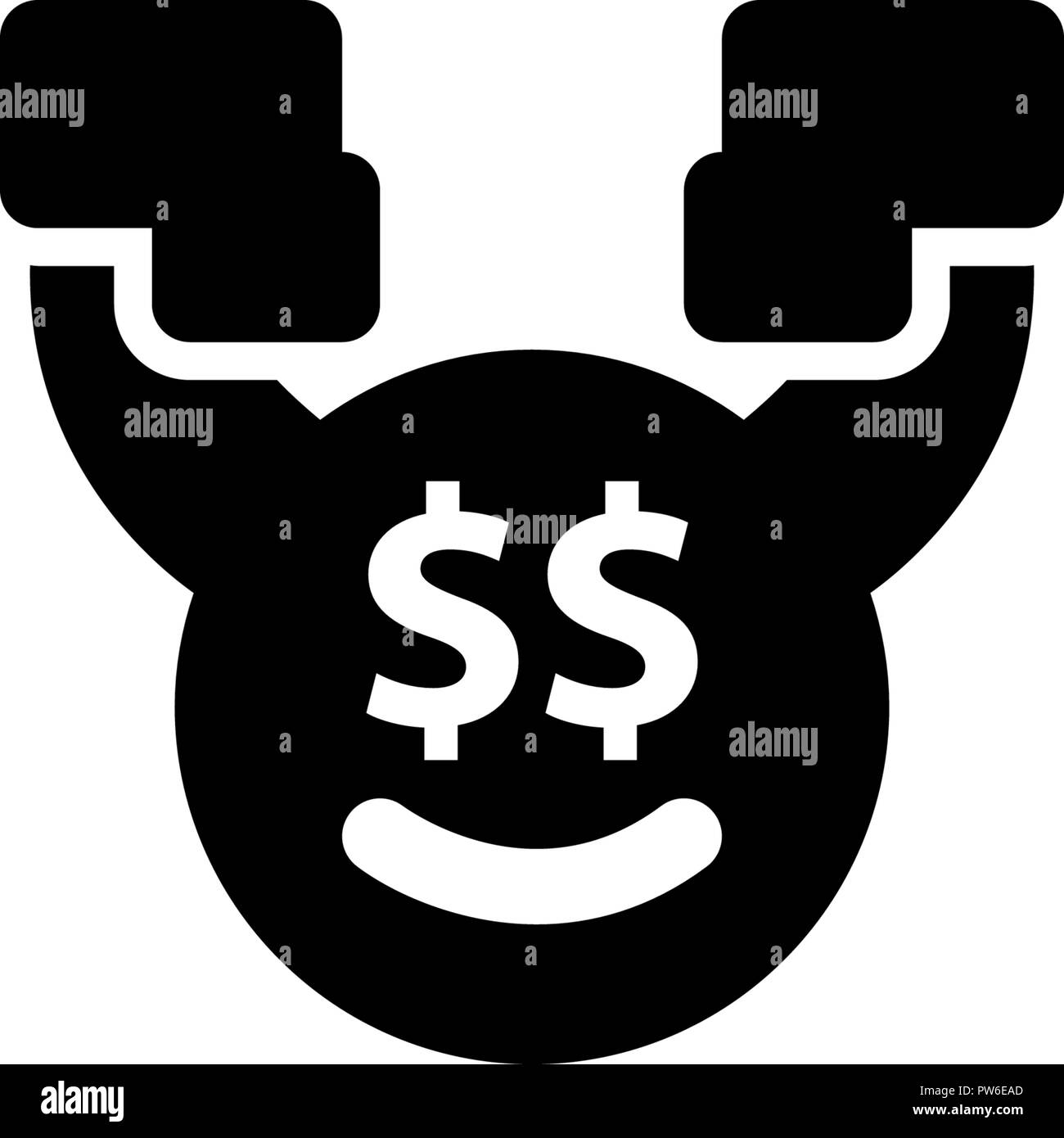 Money Template Solid Icon Isolated Stock Vector