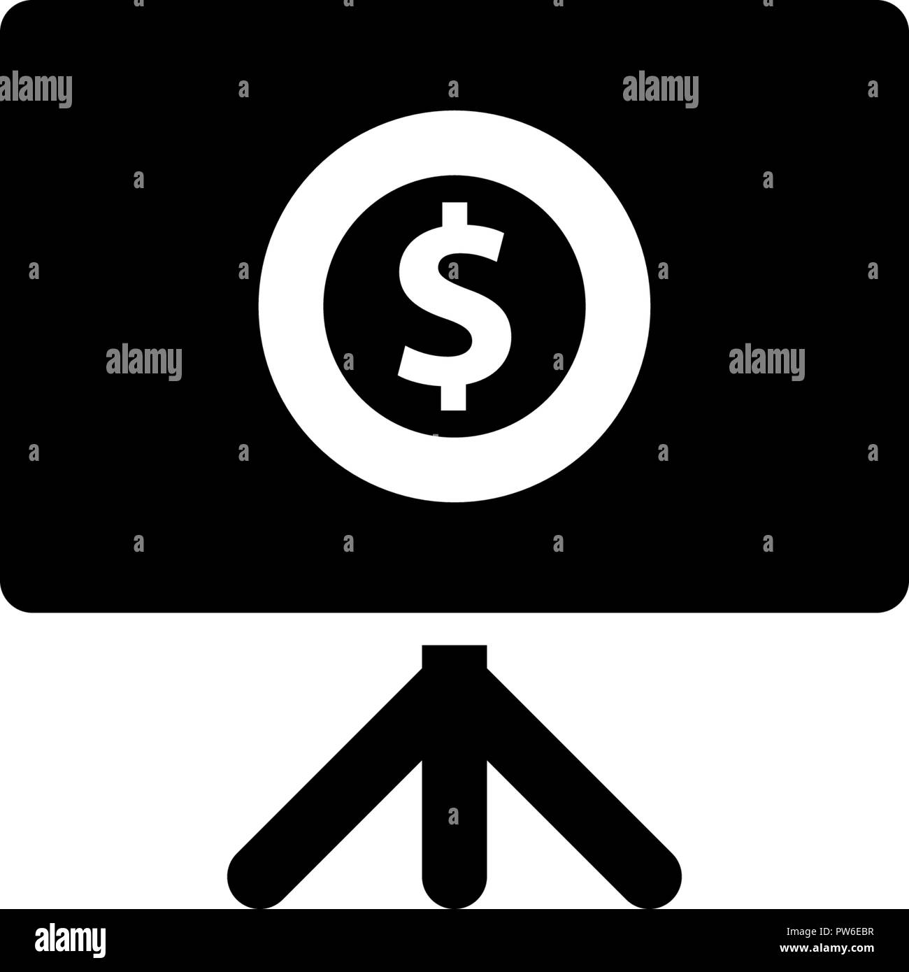 Money Template Solid Icon Isolated Stock Vector
