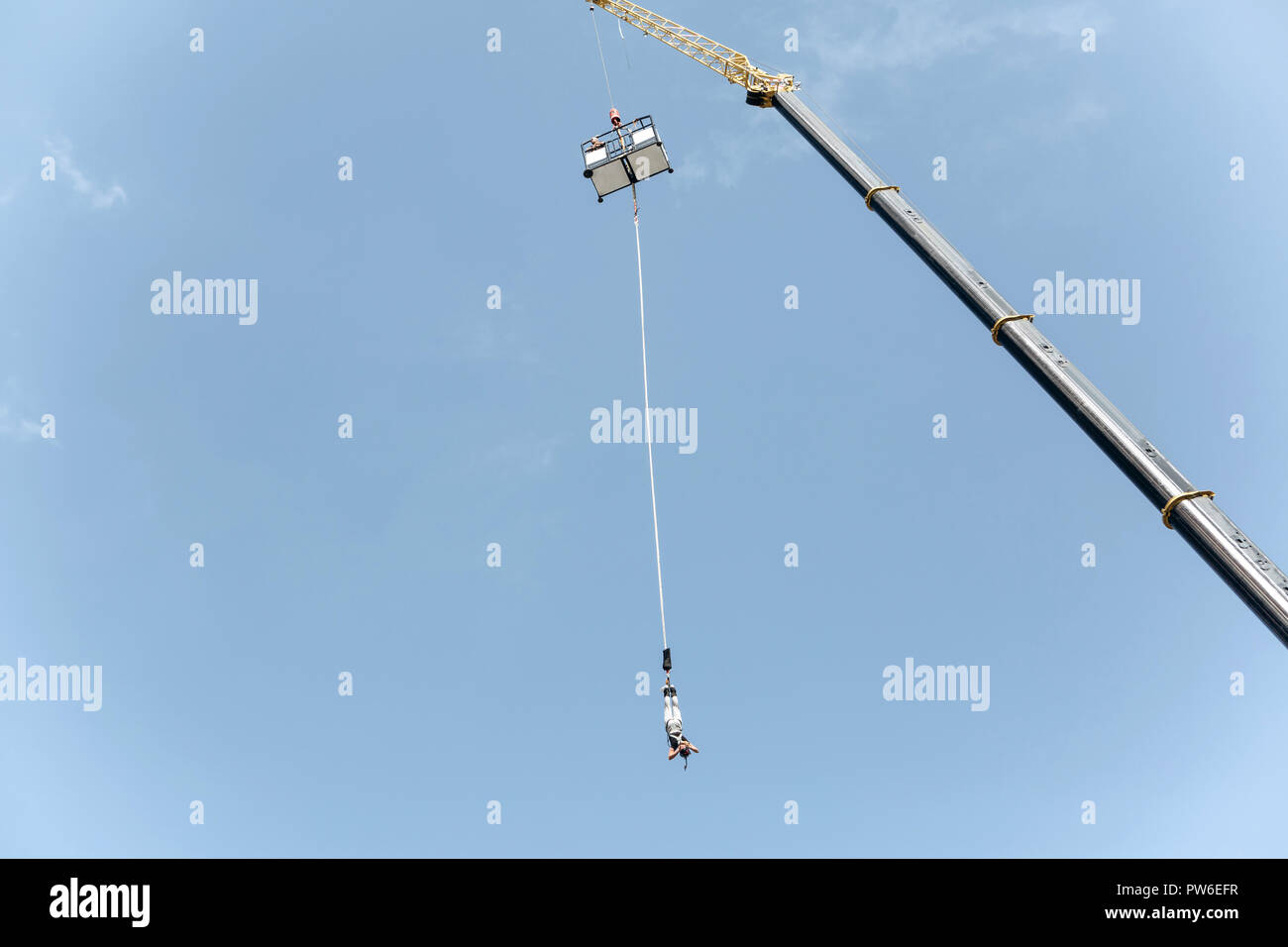 Bungee Jumping from Crane during Sofia Extreme Sports Festival Stock Photo  - Image of festival, bulgaria: 173356722