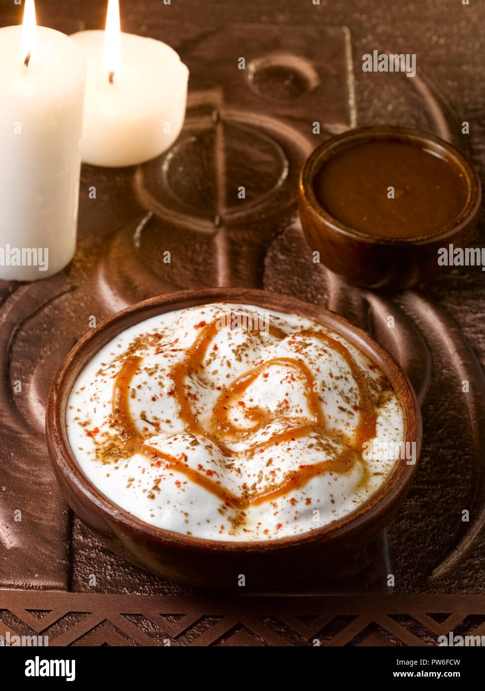 DAHI WADA WITH DATE CHUTNEY , CUMIN AND CHILLI POWDER Stock Photo Alamy