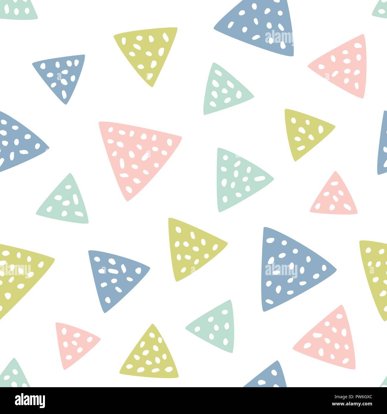 Childish seamless pattern with triangles. Creative texture for fabric Stock Vector