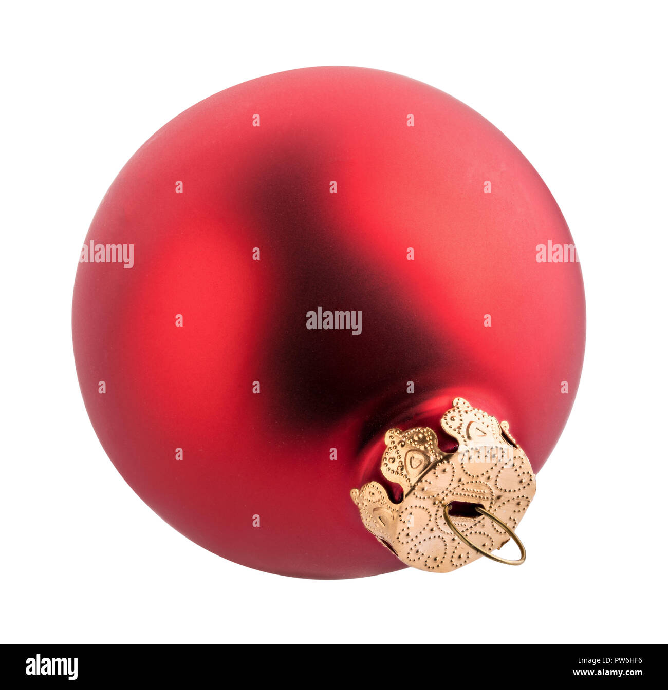 Red christmas ball isolated on white background Stock Photo - Alamy