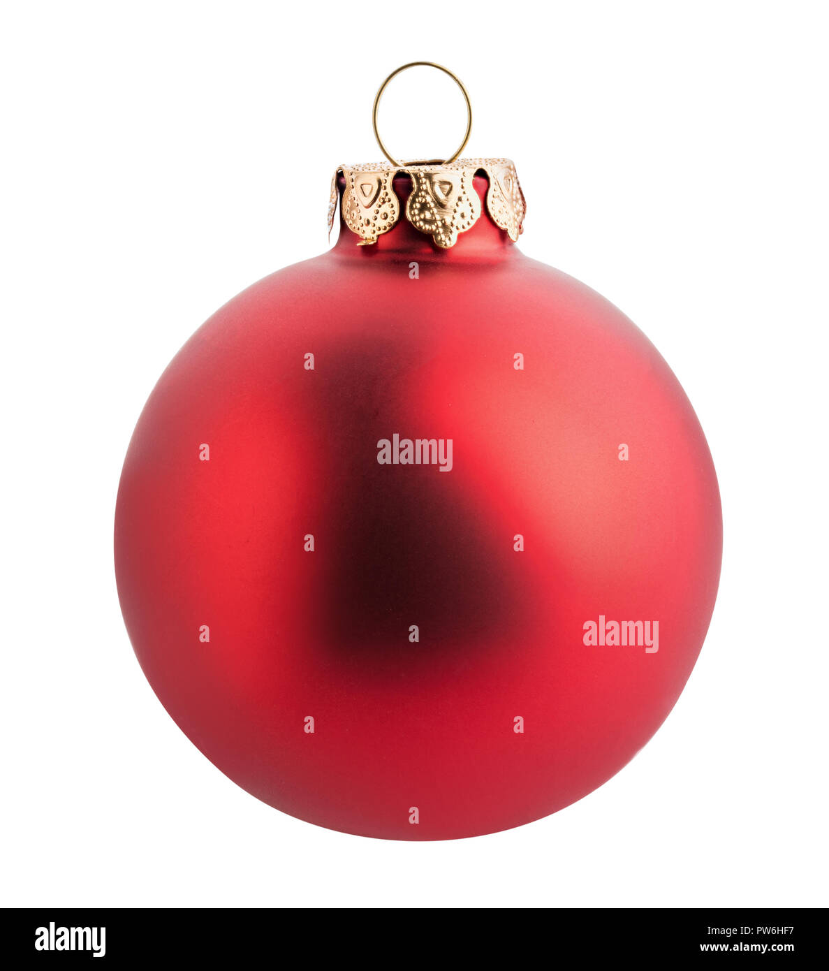 Red christmas ball isolated on white background Stock Photo - Alamy