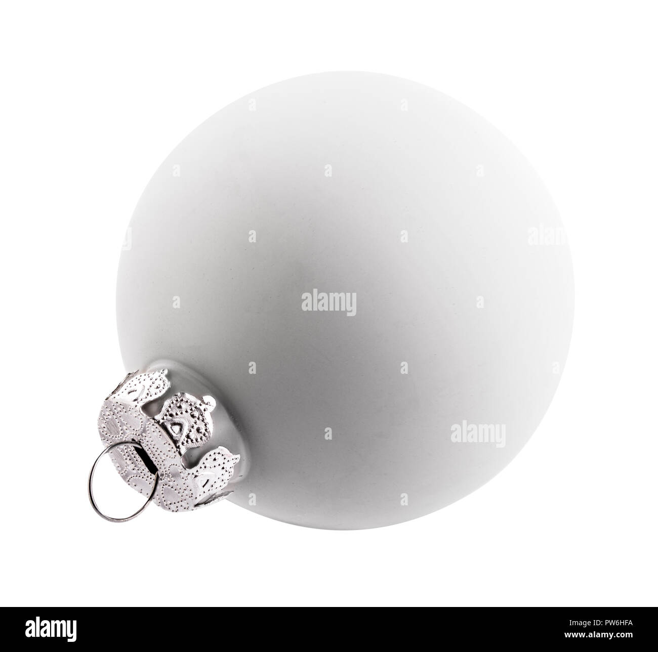 White christmas ball isolated on white background Stock Photo - Alamy