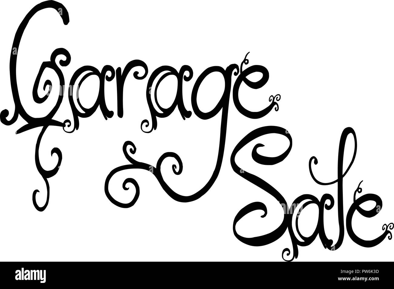 Garage sale text sign illustration on whiite background Stock Vector Image & Art Alamy
