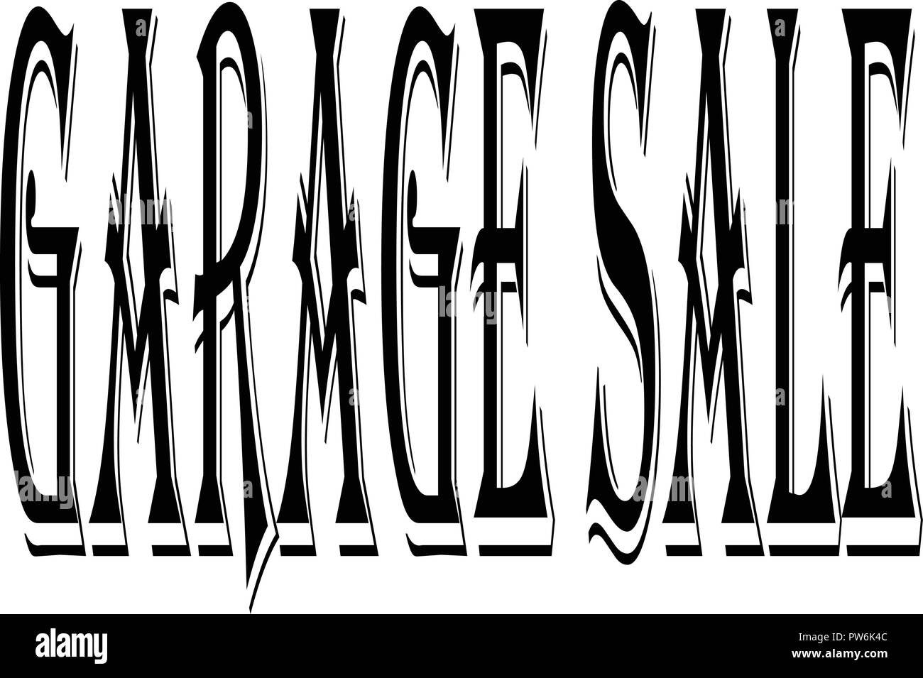 Garage sale text sign illustration on whiite background Stock Vector Image & Art Alamy