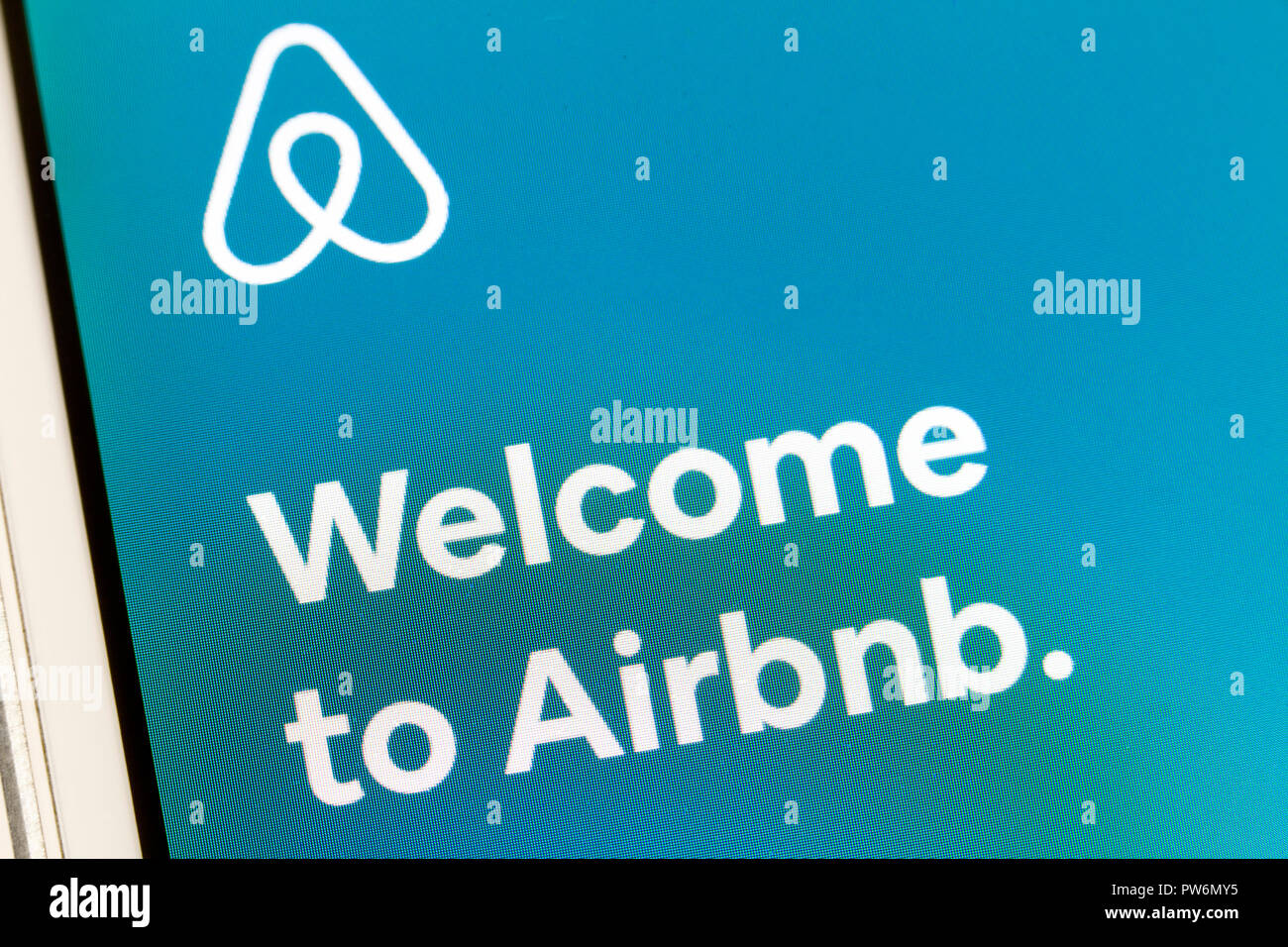 Airbnb app on iPhone - USA Stock Photo