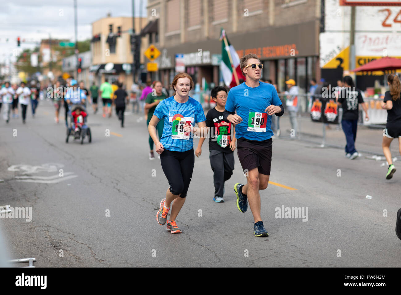 Chicago, Illinois , USA - September 9, 2018, El Grito 5K at la Villita ...