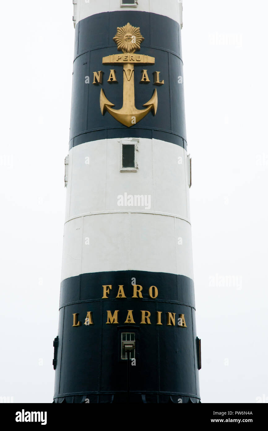 La Marina Lighthouse - Lima - Peru Stock Photo