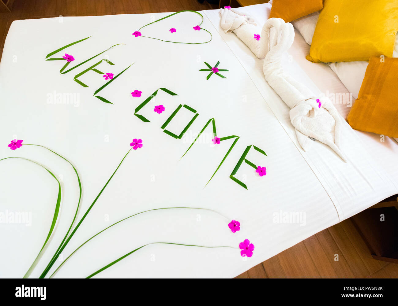 Decorated to lodge in the hotel for guests, Hangnaameedhoo, Maledives Stock Photo