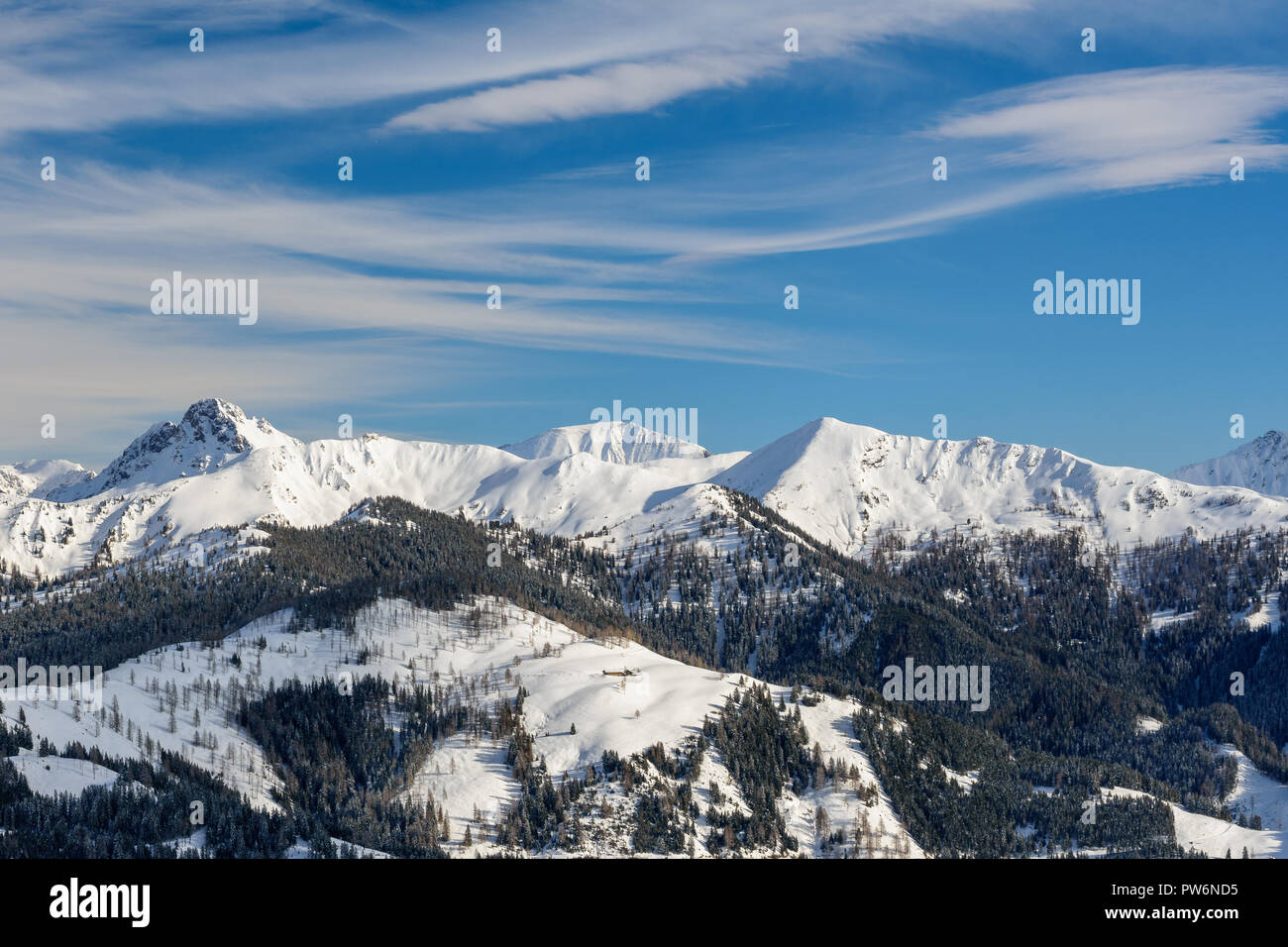 Alpenpanorama Im Winter.Österreich Stock Photo - Alamy