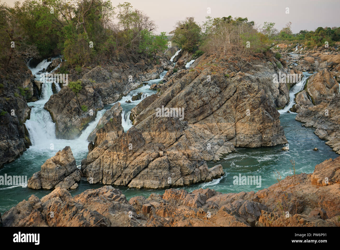 Tad Sophamit, Somphamit Wasserfall, Tad Liphi, Geisterversteck, Don Khon, Si Phan Don, 4000 Inseln, Süd-Laos, Laos | Stock Photo