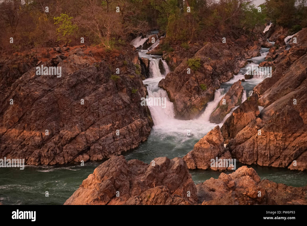 Tad Sophamit, Somphamit Wasserfall, Tad Liphi, Geisterversteck, Don Khon, Si Phan Don, 4000 Inseln, Süd-Laos, Laos | Stock Photo