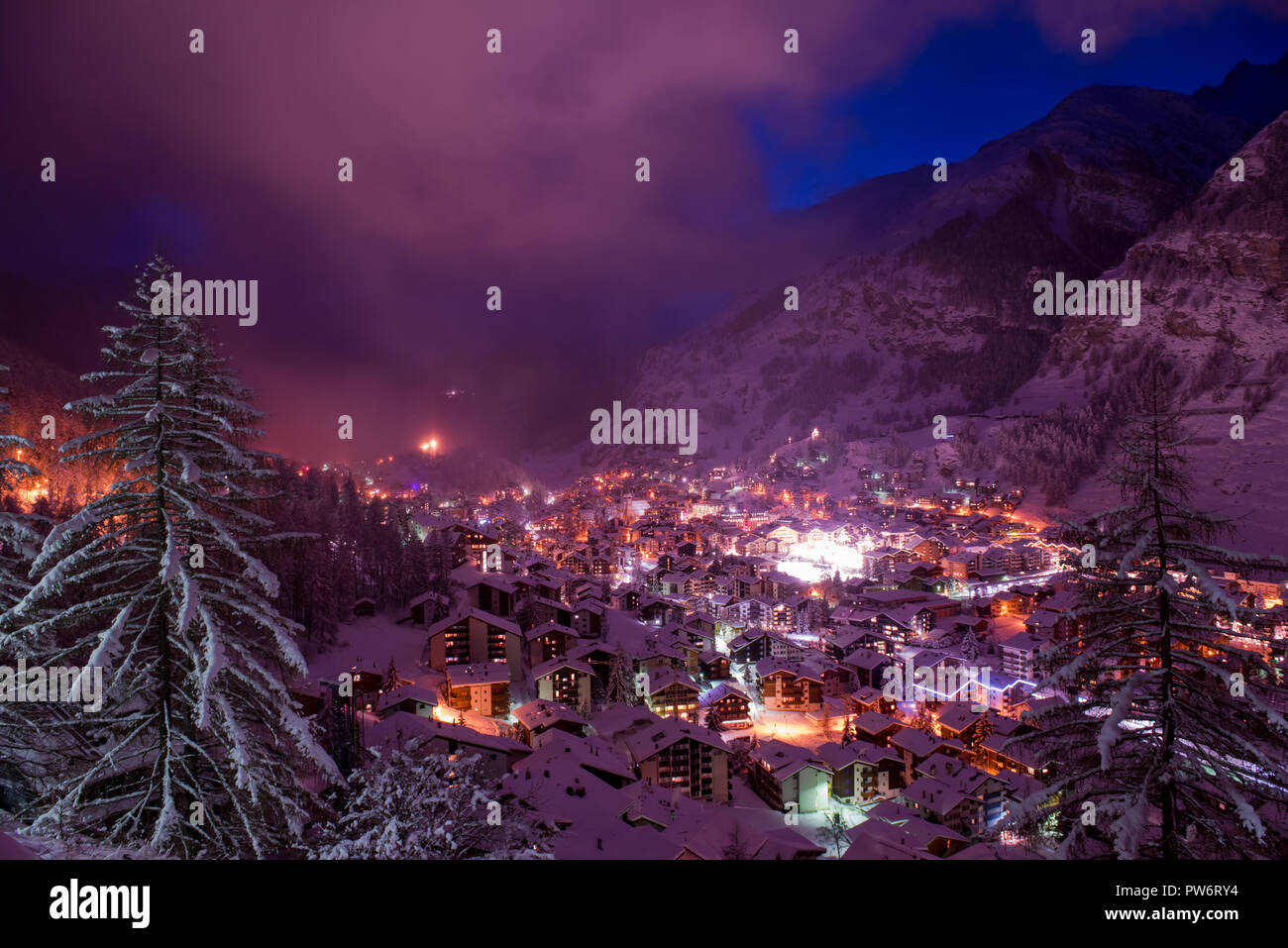 Aerial view zermatt ski resort hi-res stock photography and images - Alamy