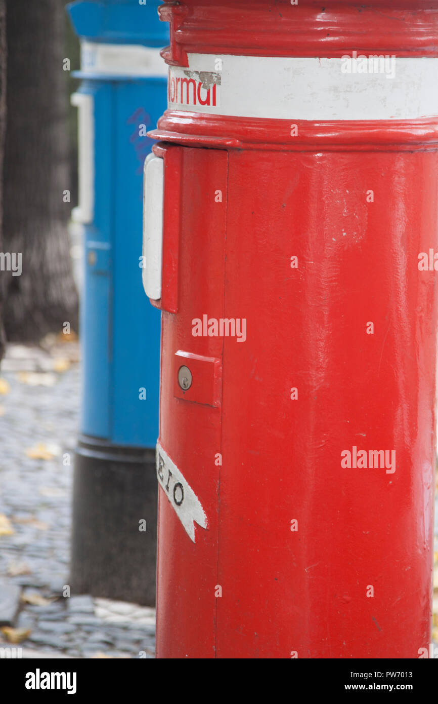 Local and international post boxes, Lisbon, Portugal Stock Photo Alamy