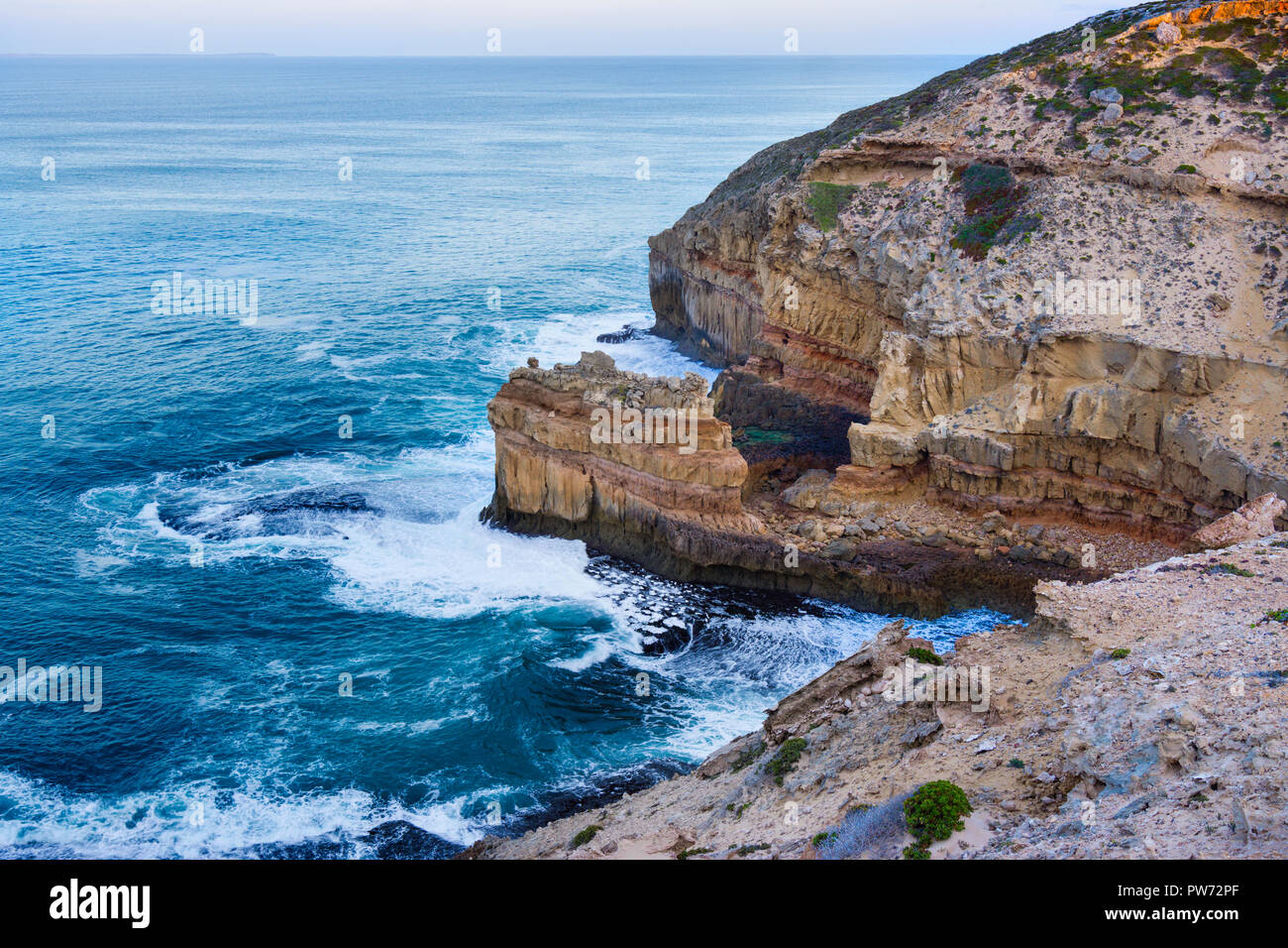 Views of the rugged coastal cliffs along the Anxious Bay Cliff Top Loop