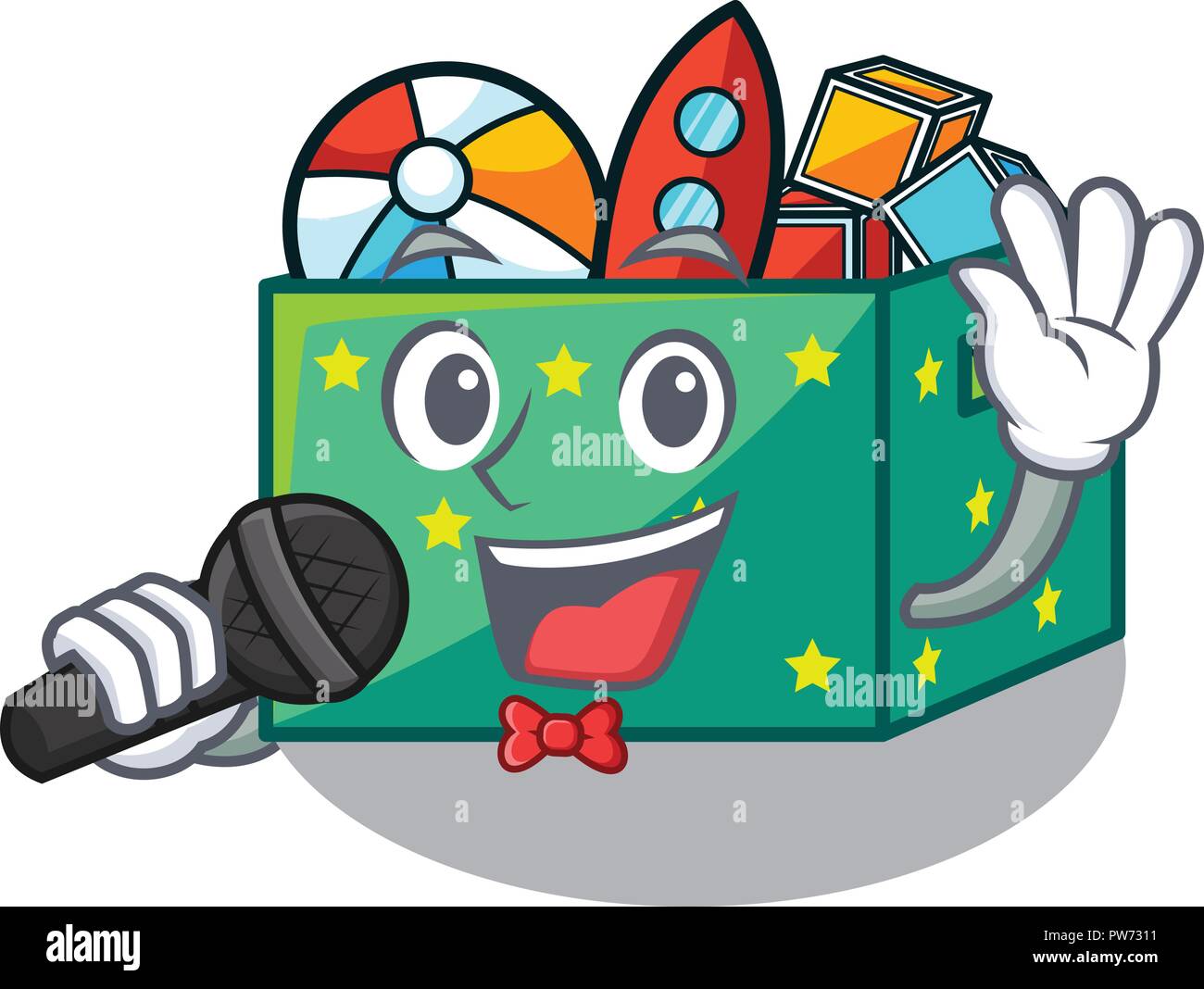Singing kids toys in the cartoon box Stock Vector Image & Art Alamy