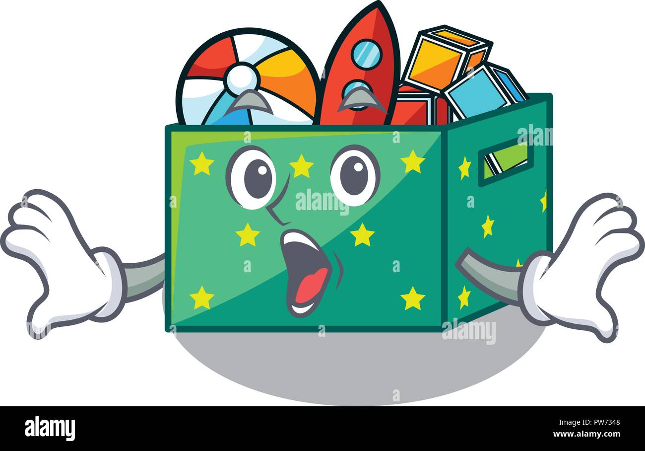 Surprised kids toys in the cartoon box Stock Vector Image & Art Alamy