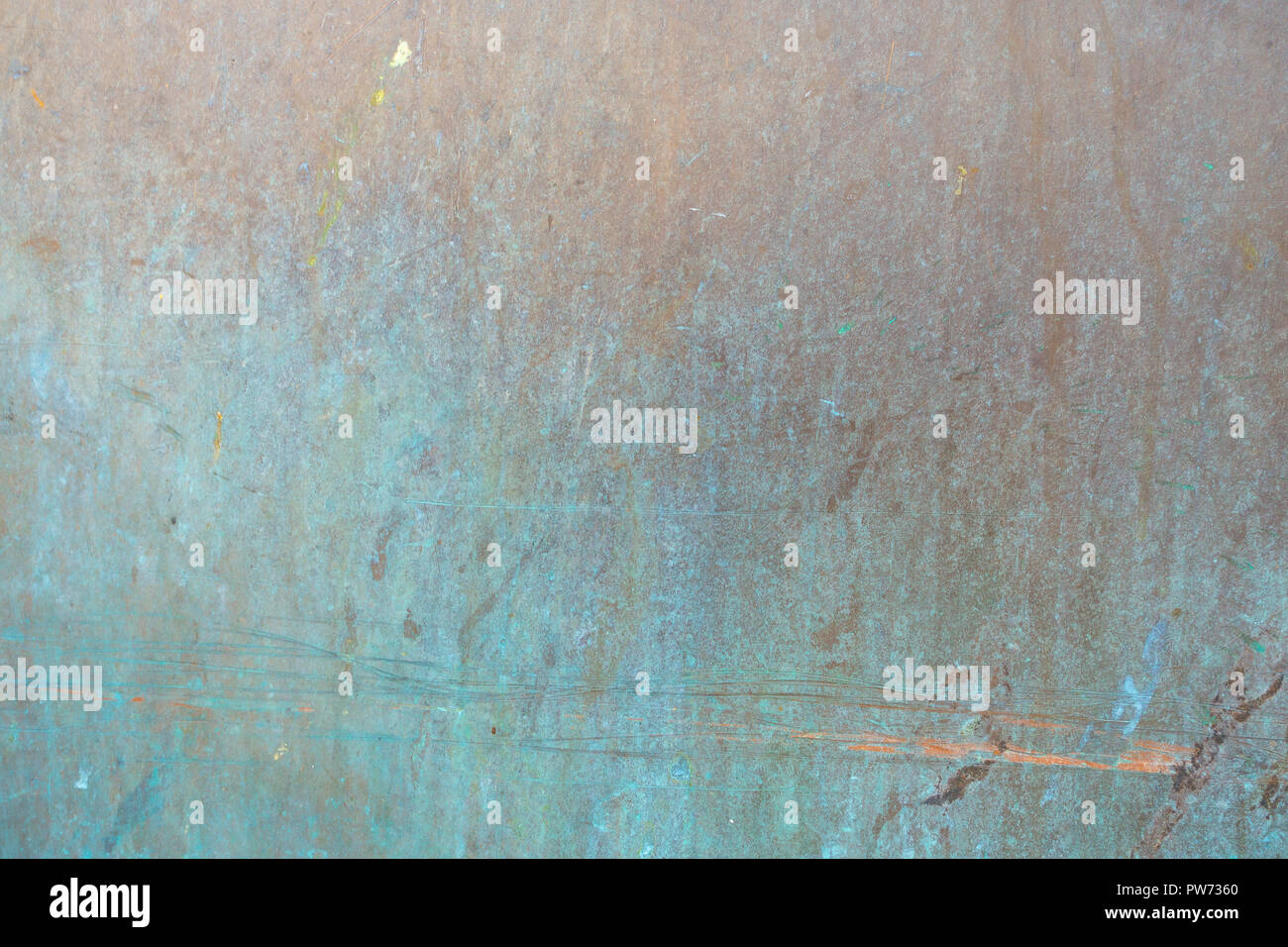 stained steel wall ground plate full frame image background Stock Photo