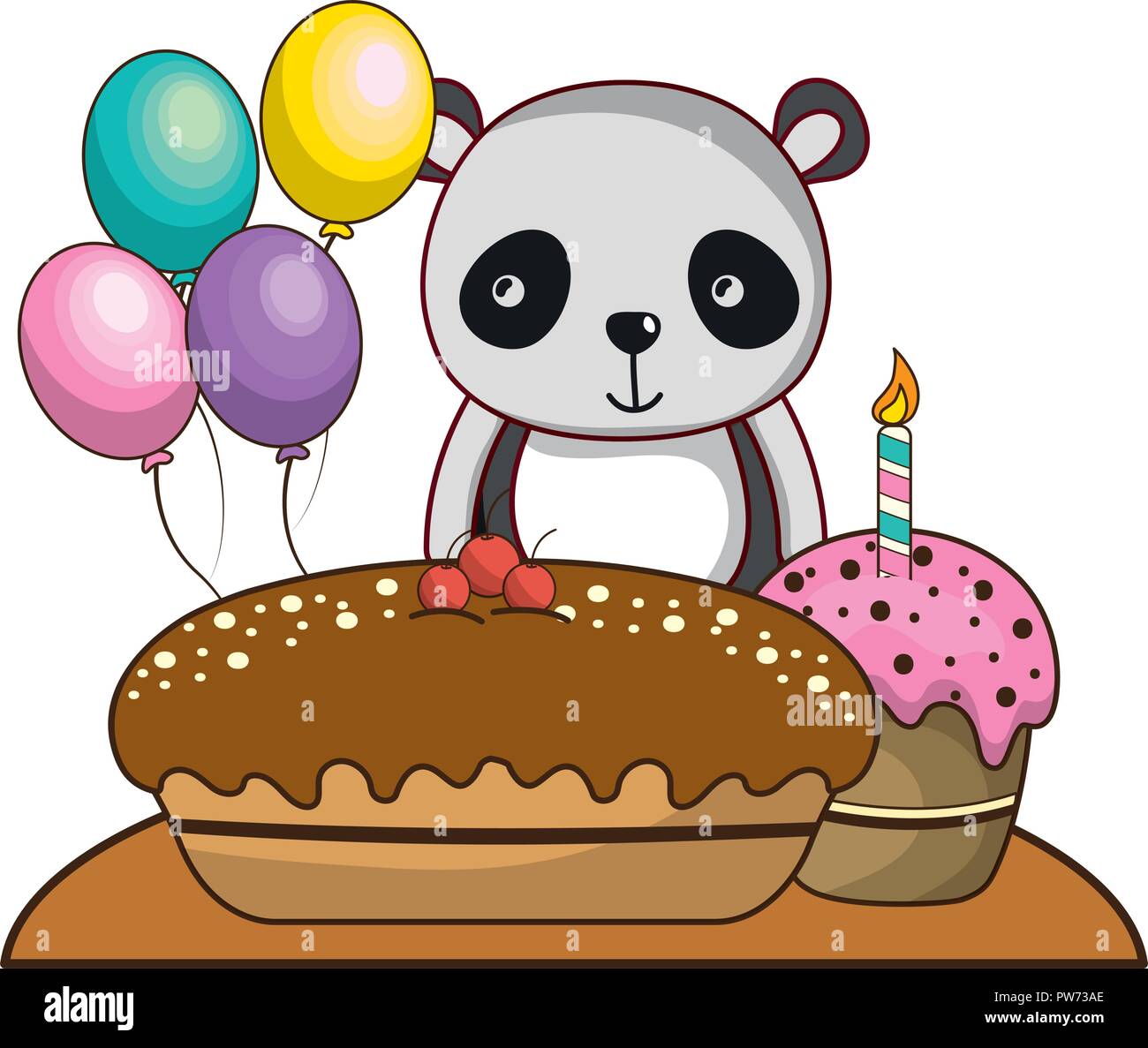 Happy birthday cute animal Stock Vector Image & Art - Alamy