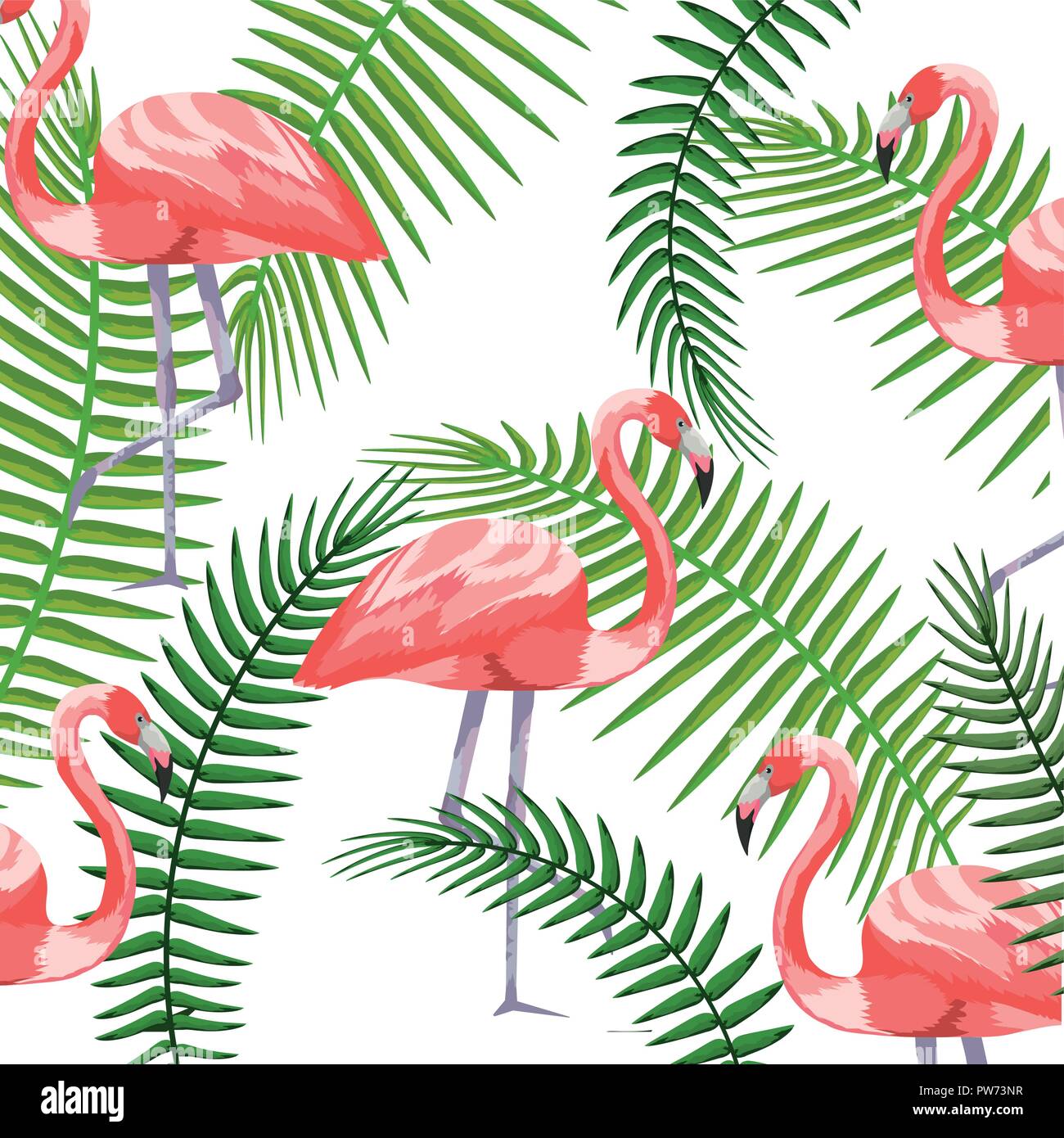 Exotic bird and tropical leaves background Stock Vector Image & Art - Alamy