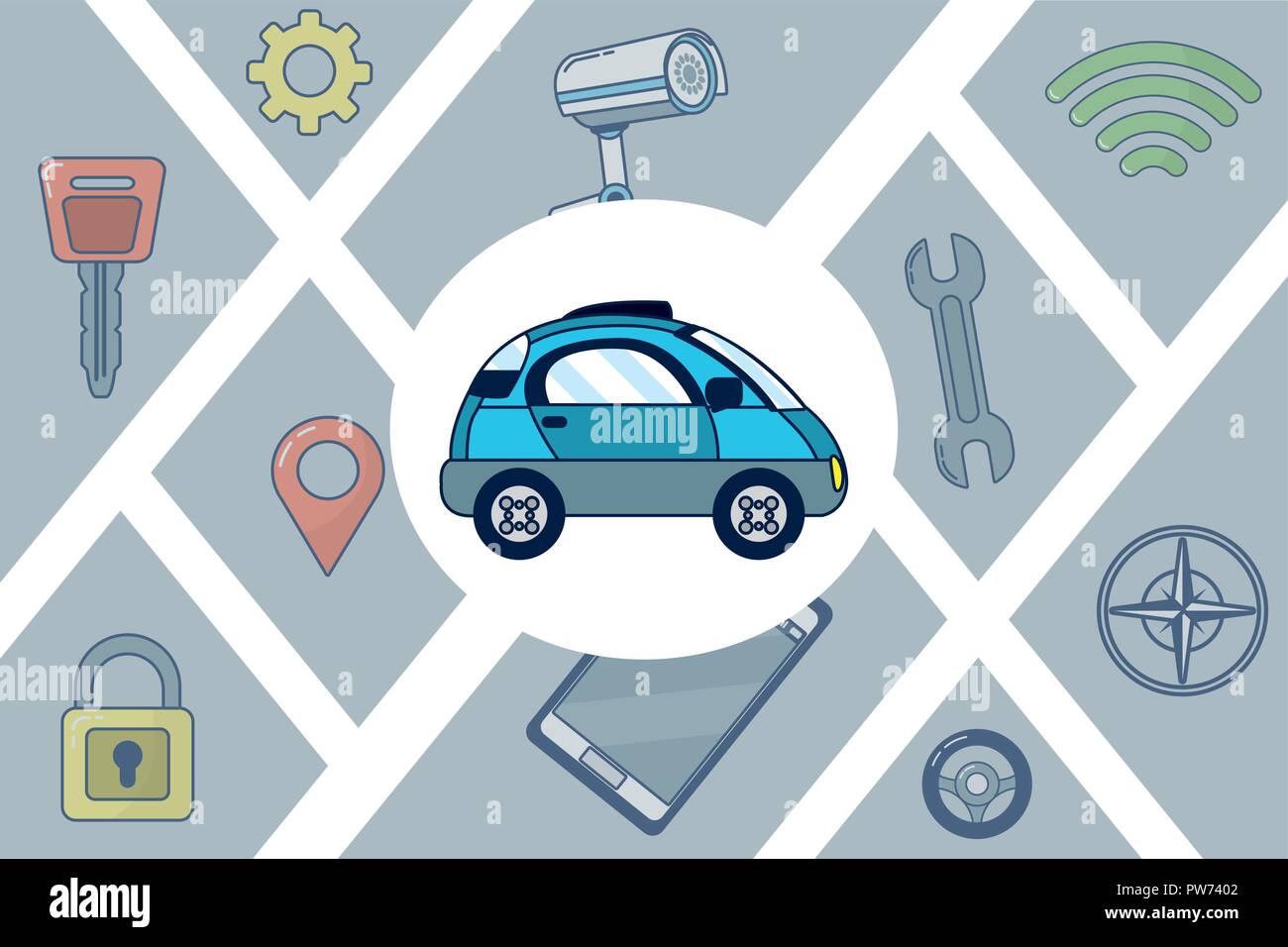 Woman car key Stock Vector Images - Alamy