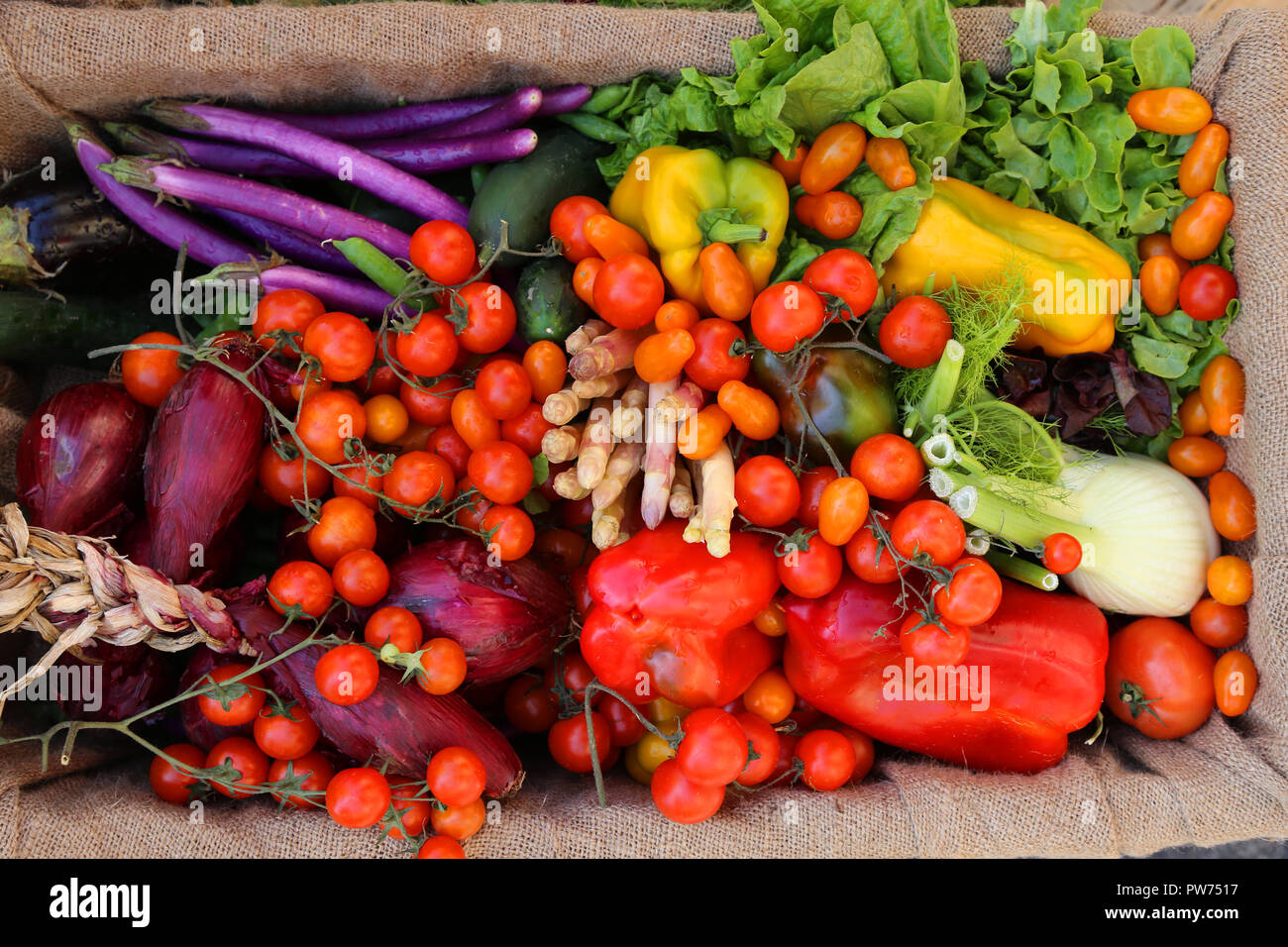 organic fruits and vegetables for sale at local market Stock Photo Alamy