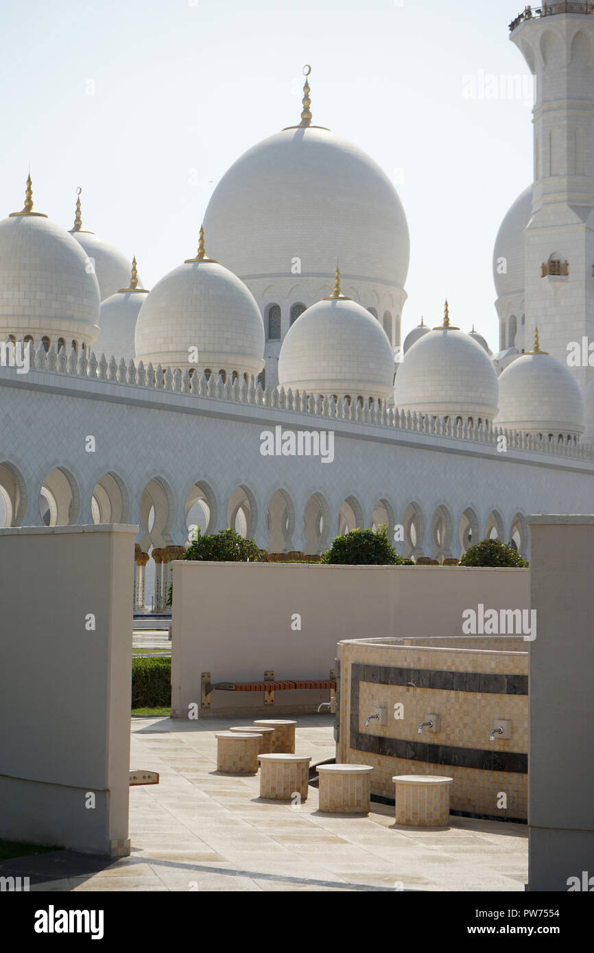 Sheikh-Zayed-Moschee, Scheich-Zayid-Moschee, Abu Dhabi, Emirat Abu Dhabi, Vereinigte Arabische Emirate, Asien Stock Photo