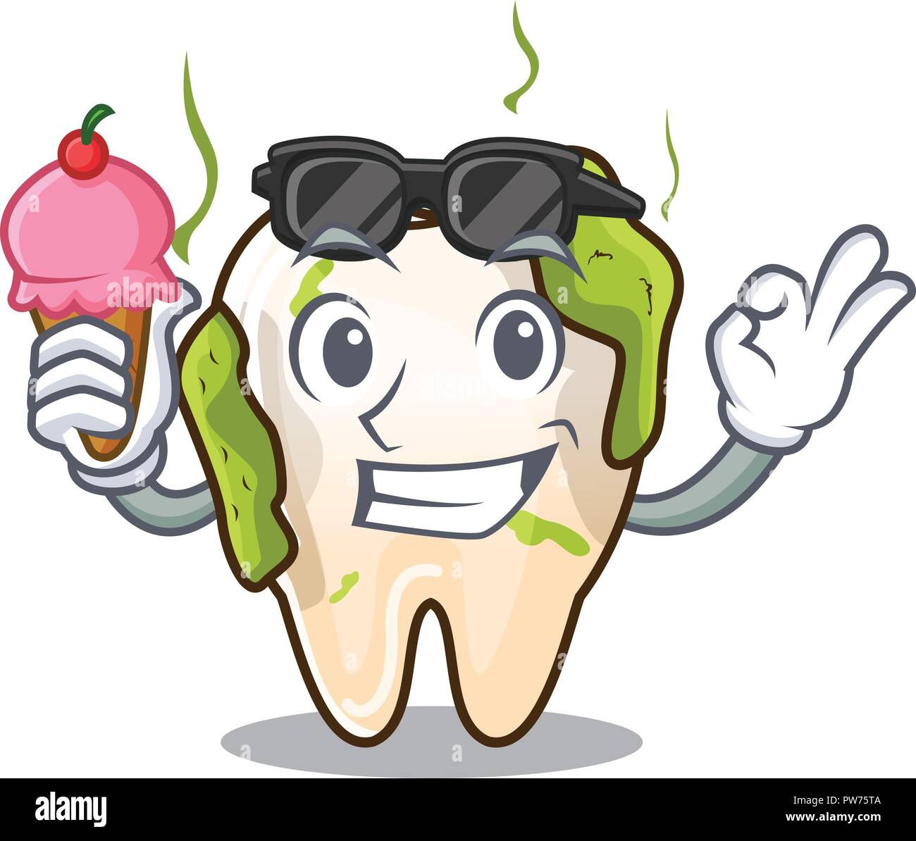 Decayed Tooth Teeth Problem From Ice Cream Stock Illustration - Download  Image Now - Bad Condition, Care, Cartoon - iStock