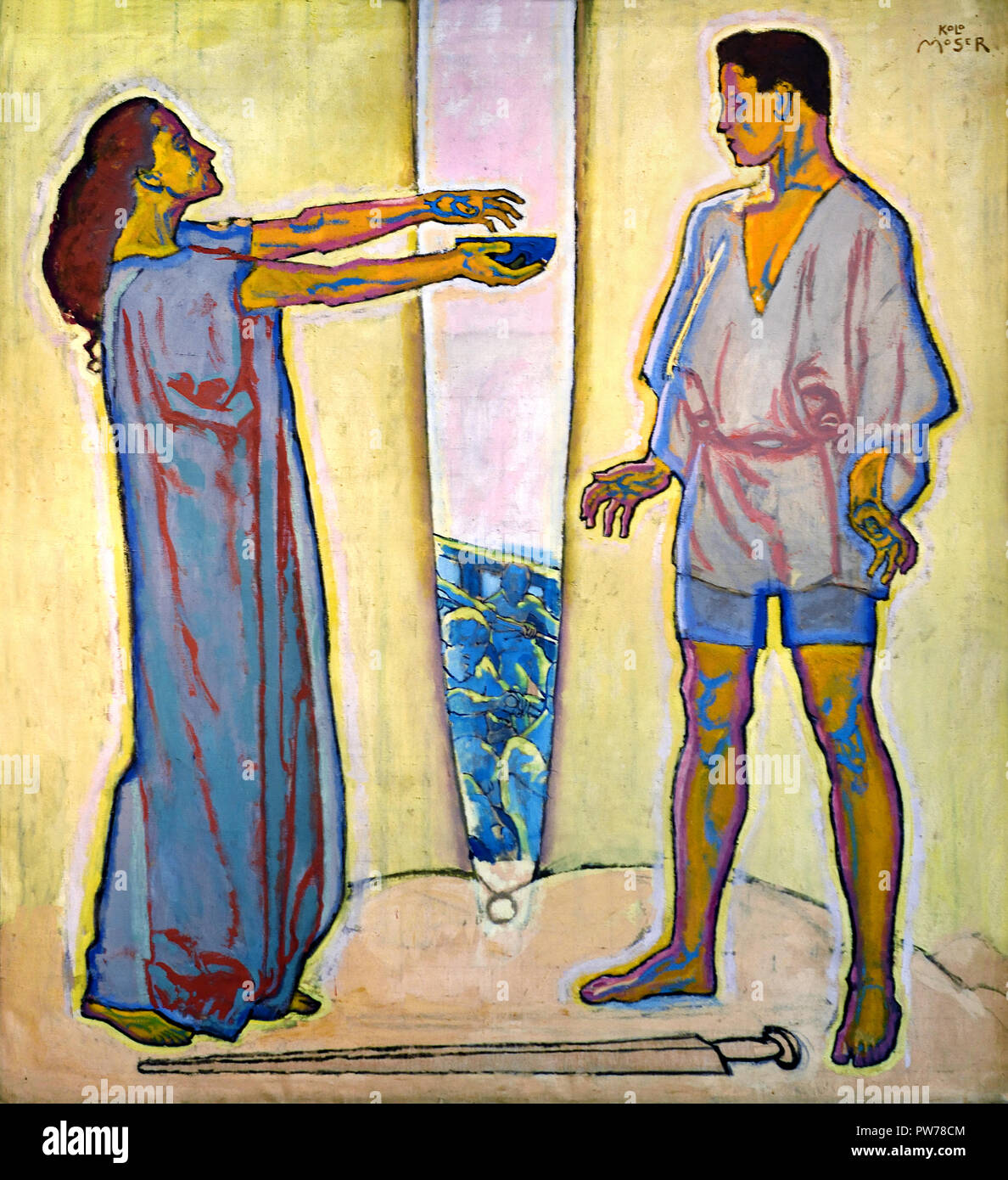 The Love potion (Tristan and Isolde) 1913-1915 Koloman Moser 1868 – 1918, Austrian artist painter Austria.( Tristan und Isolde is an opera, or music drama, in three acts by Richard Wagner to The Love potion (Tristan and Isolde) 1913-1915 Koloman Moser 1868 – 1918, Austrian artist painter Austria.( Tristan und Isolde is an opera, or music drama, in three acts by Richard Wagner to