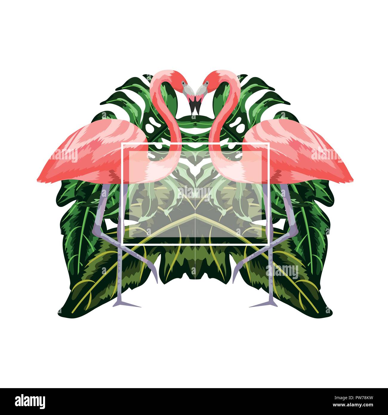 square frame with leaves plants background Stock Vector Image & Art - Alamy