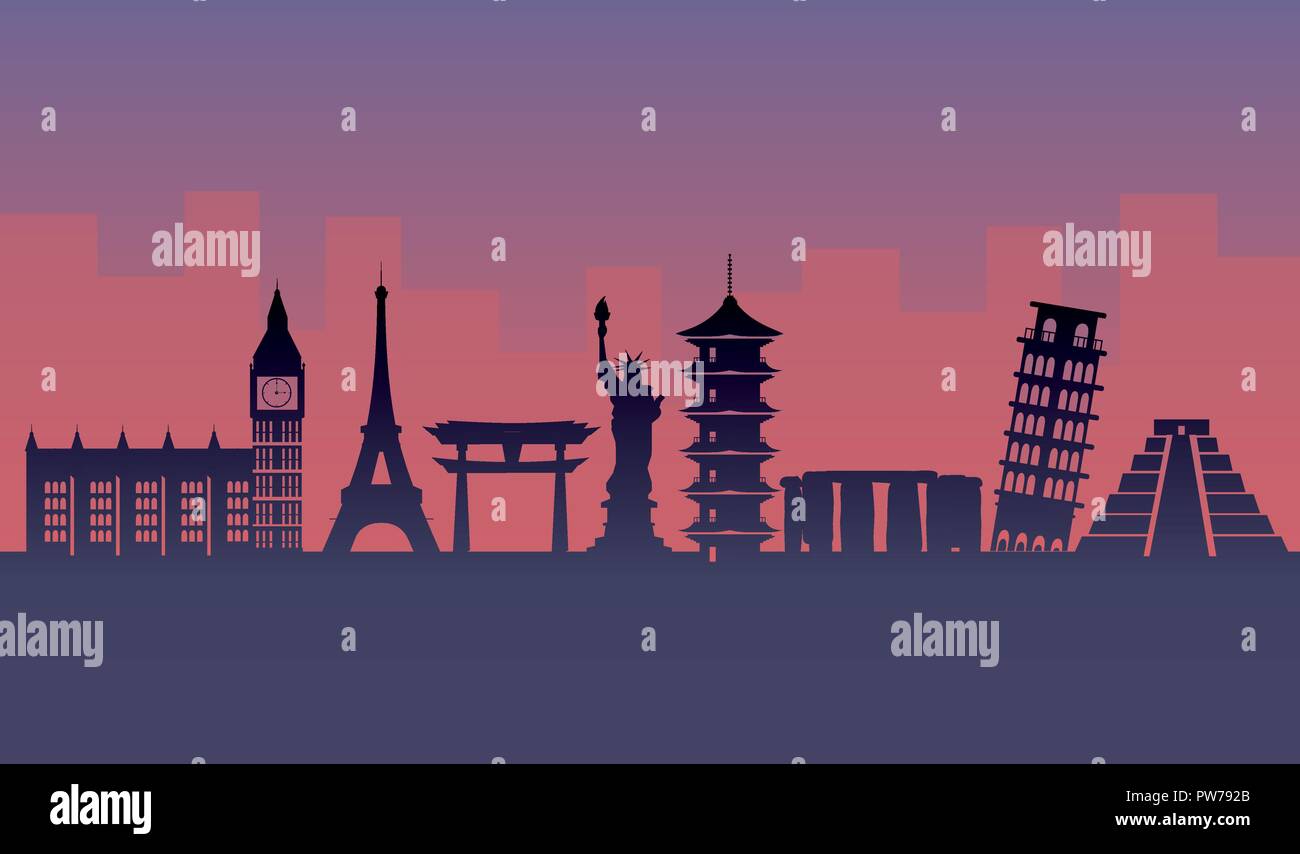 international destination explore and fun adventure Stock Vector Image ...