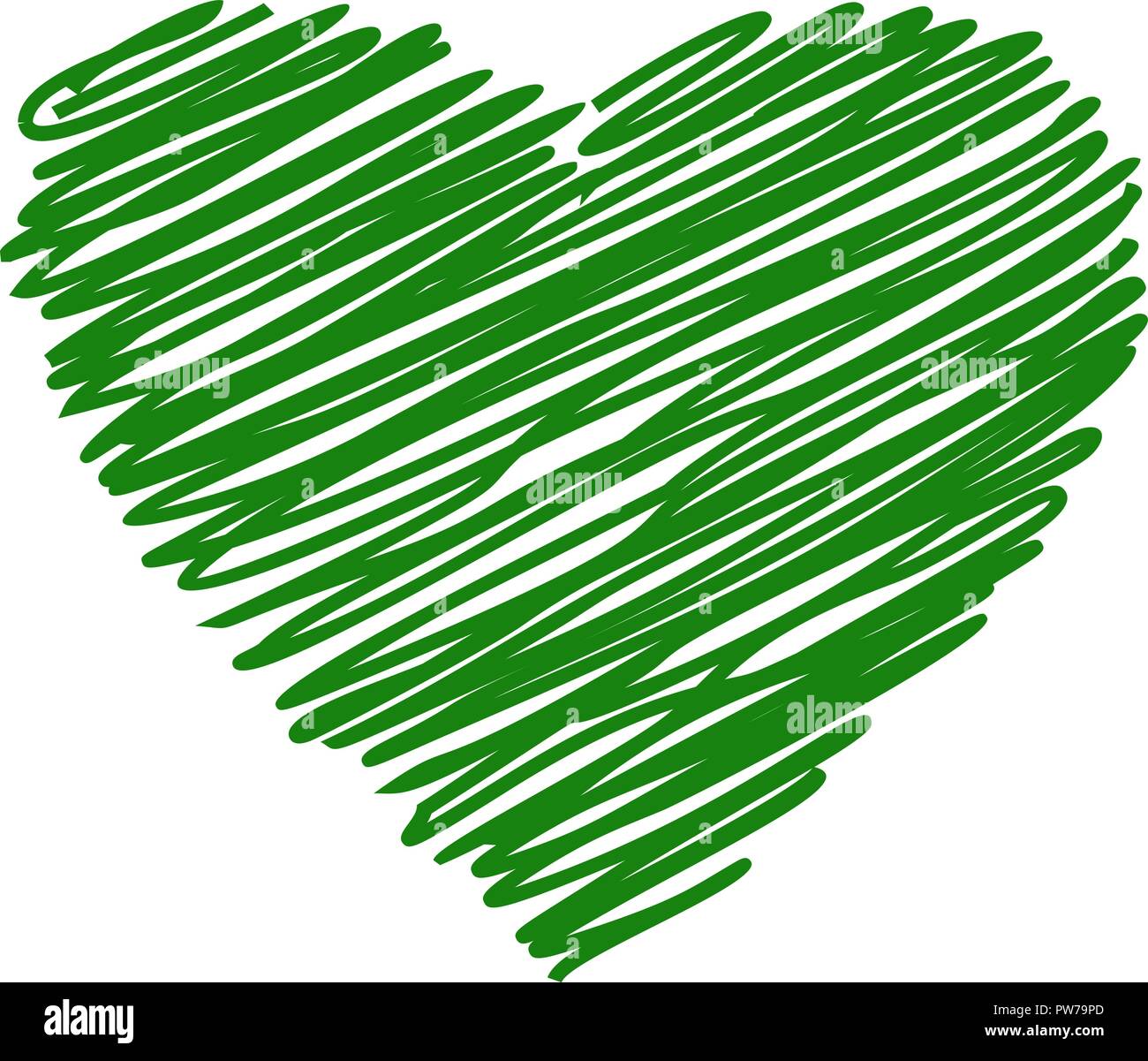 Heart Green hand drawn sketch stock vector Stock Vector Image & Art - Alamy