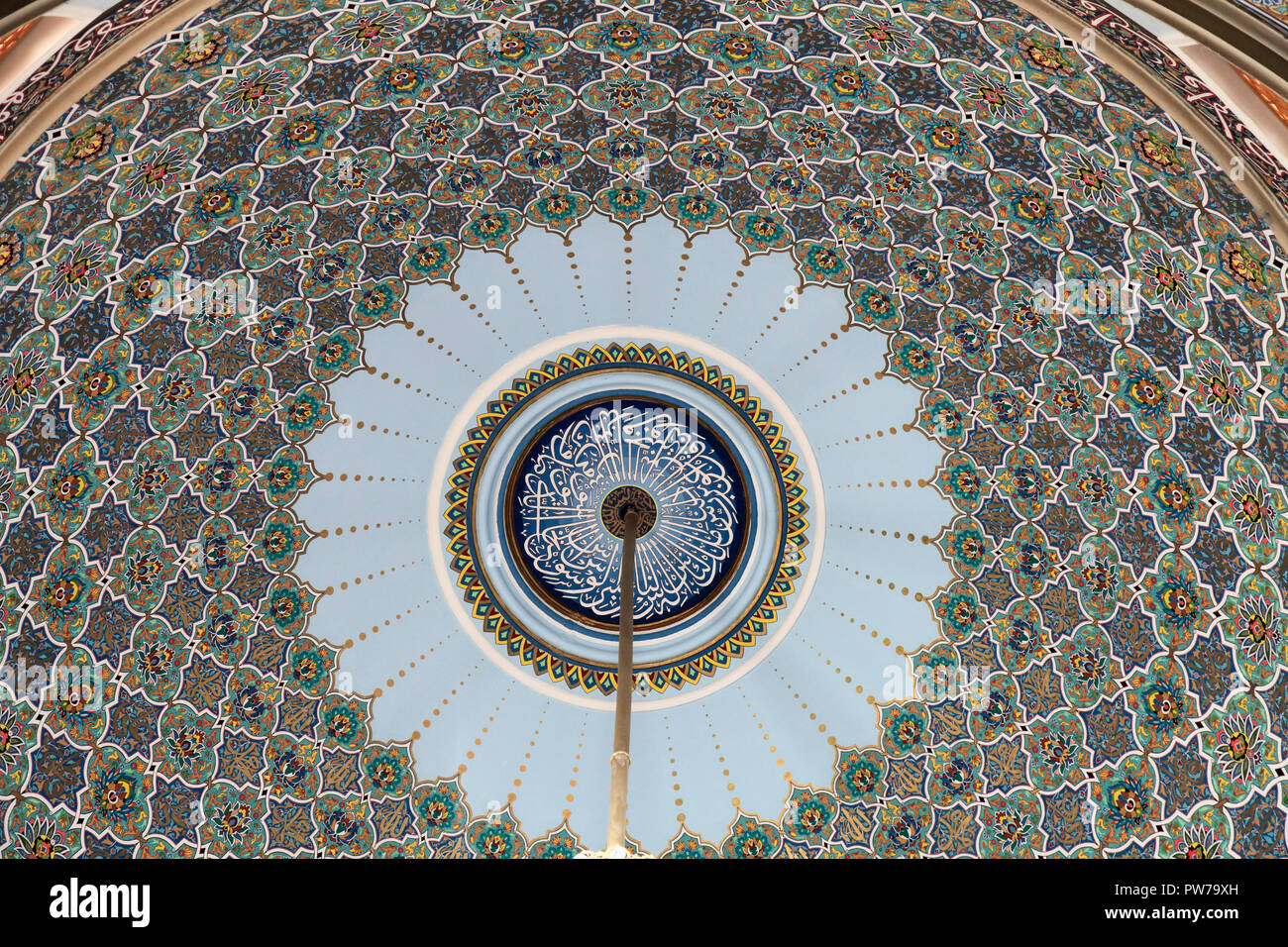 Azerbaijan Baku Old City Cuma Mosque Friday Mosque Interior Stock