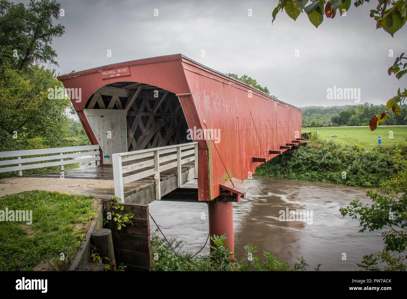 The historic Holliwell Covered Bridge spanning the Middle River