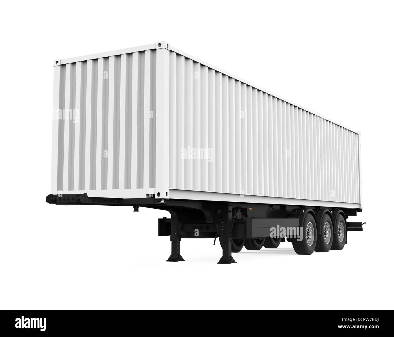Semi-Trailer Container Isolated Stock Photo