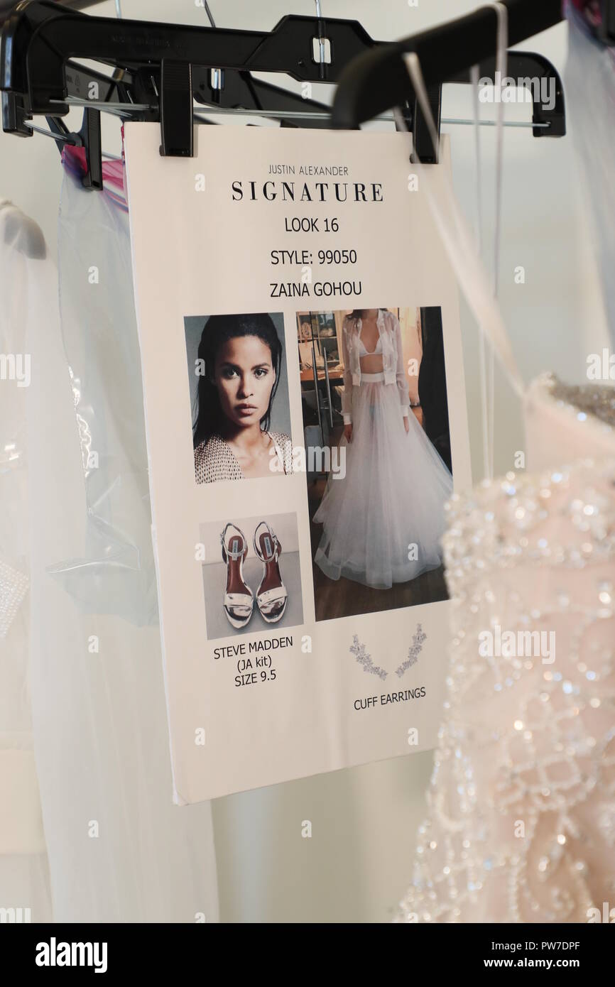 New York Ny April 13 Bridal Dresses Backstage Before The