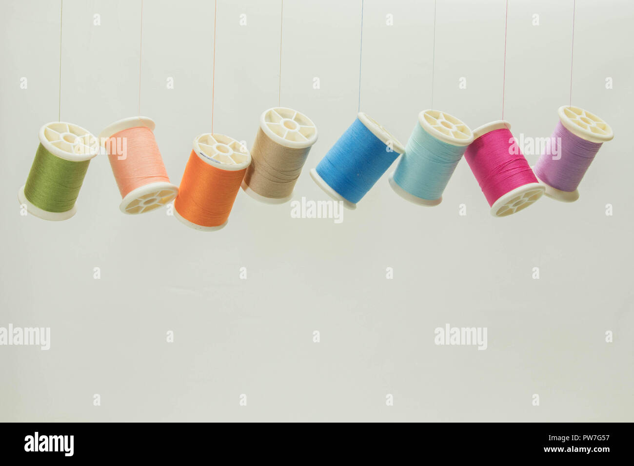 multi color bobbin thread Stock Photo Alamy